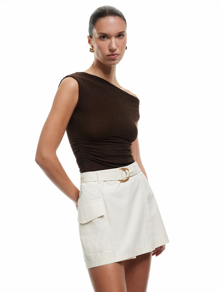  Koton X Sima Tarkan - Pamuklu Kemerli Kargo Cepli Mini Şort Etek