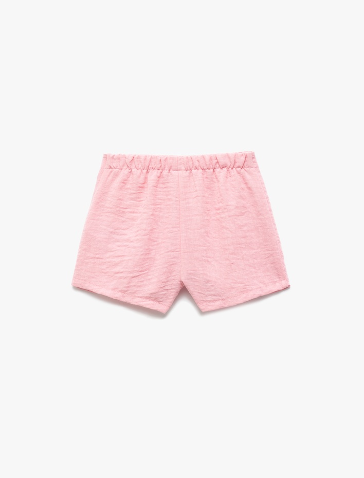Kız Bebek Beli Lastikli Şort Etek