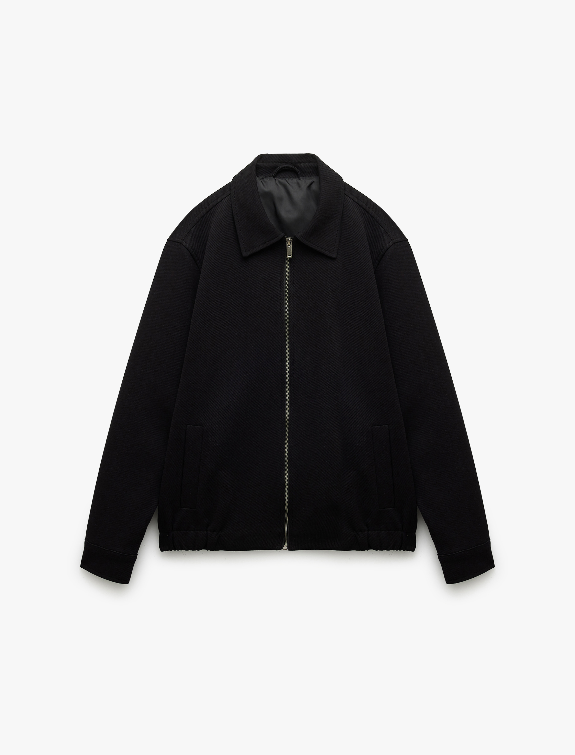   Uzun Kollu Gömlek Yaka Basic Kaşe Ceket