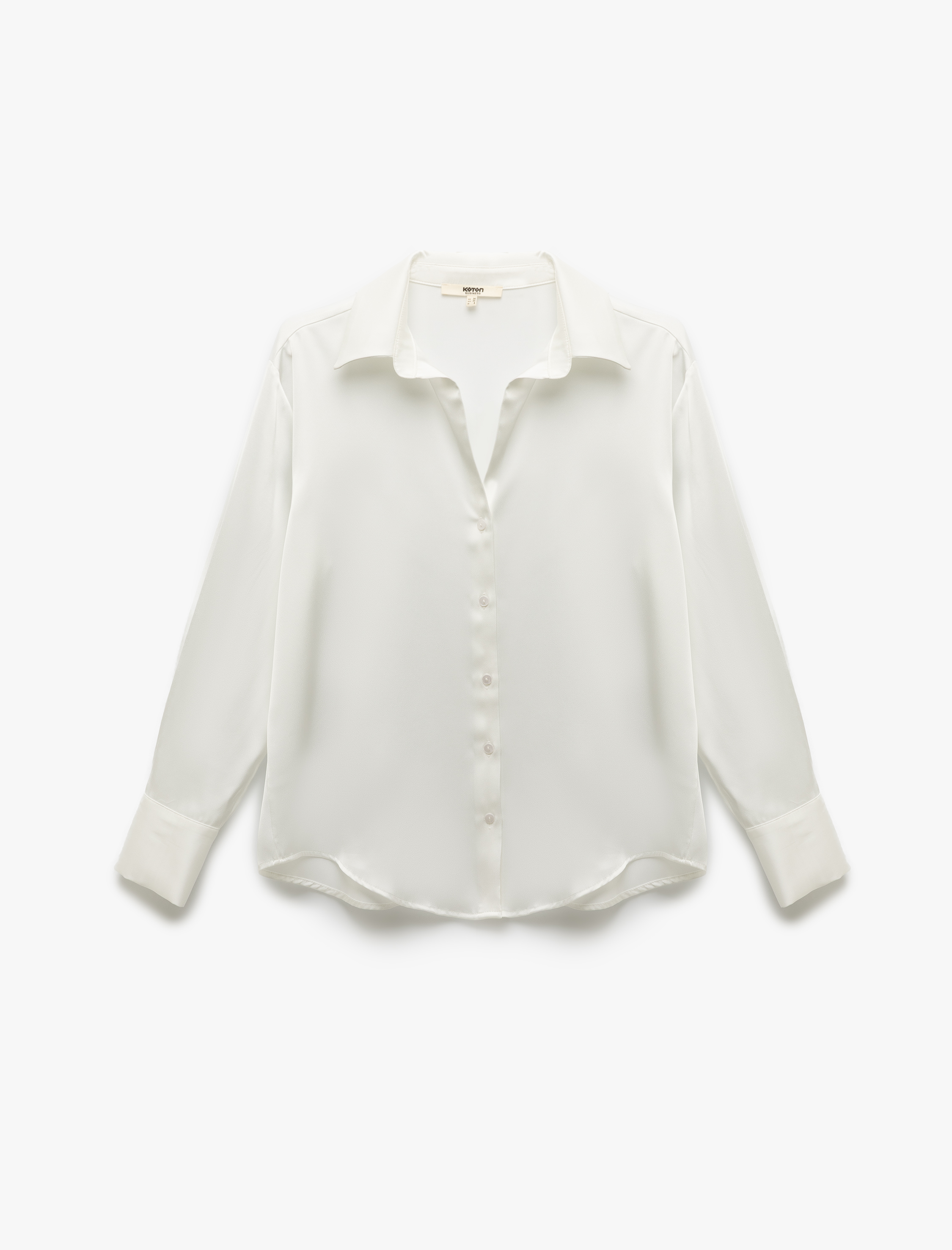   Rahat Kalıp Klasik Yaka Uzun Kollu Saten Gömlek