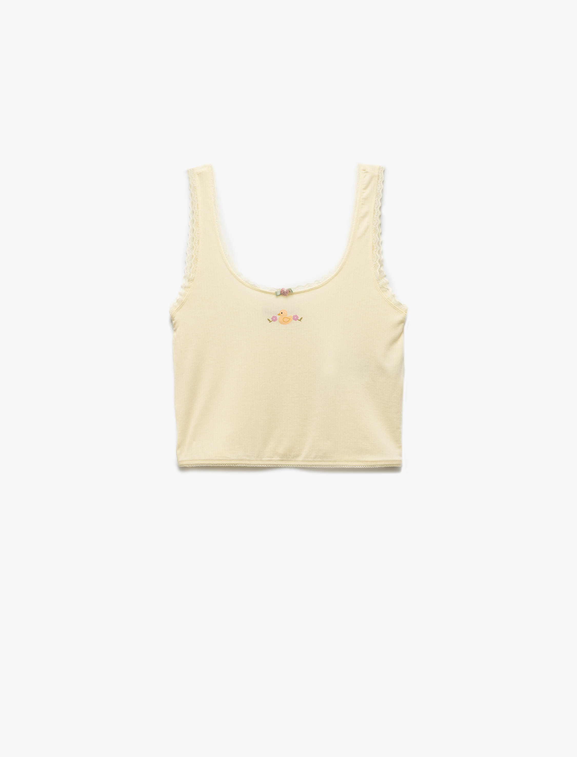   Modal Kumaş Rahat Kalıp Bisiklet Yaka Askılı Pijama Üstü