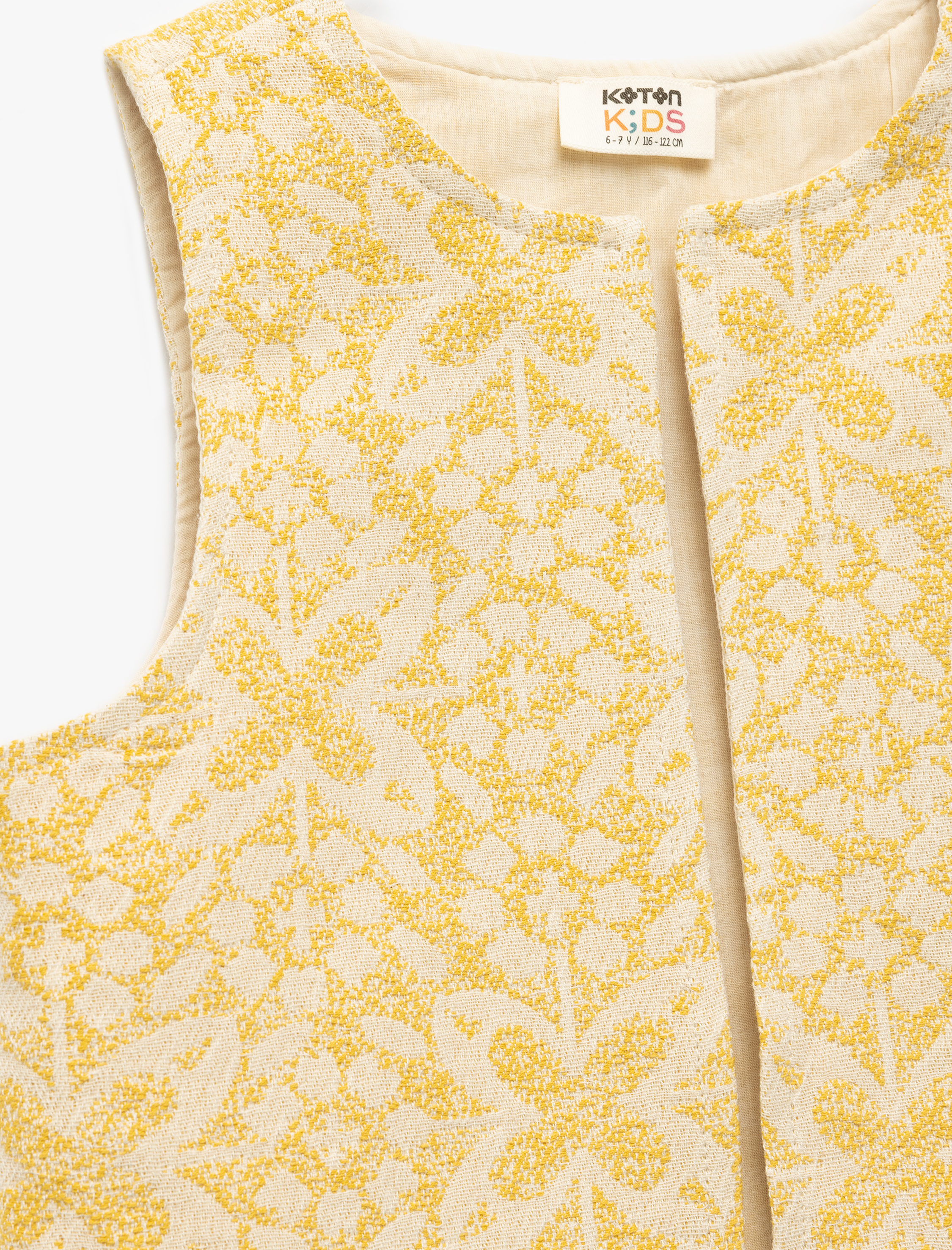  Kız Çocuk Yuvarlak Yaka Kolsuz Fermuarlı Baskılı Pamuklu Yelek