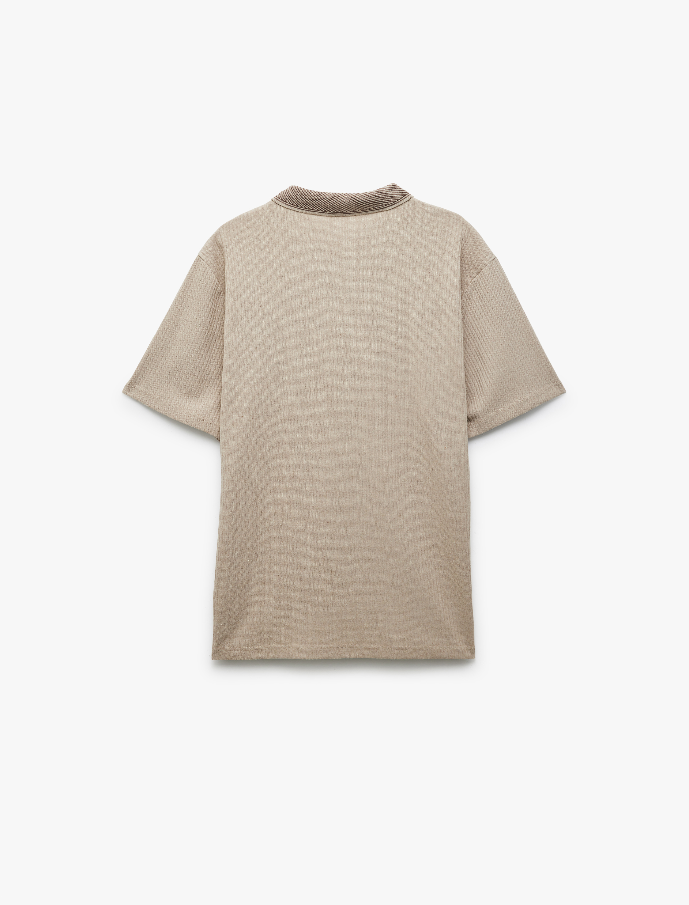   Kısa Kollu Dokulu Polo Yaka Tişört