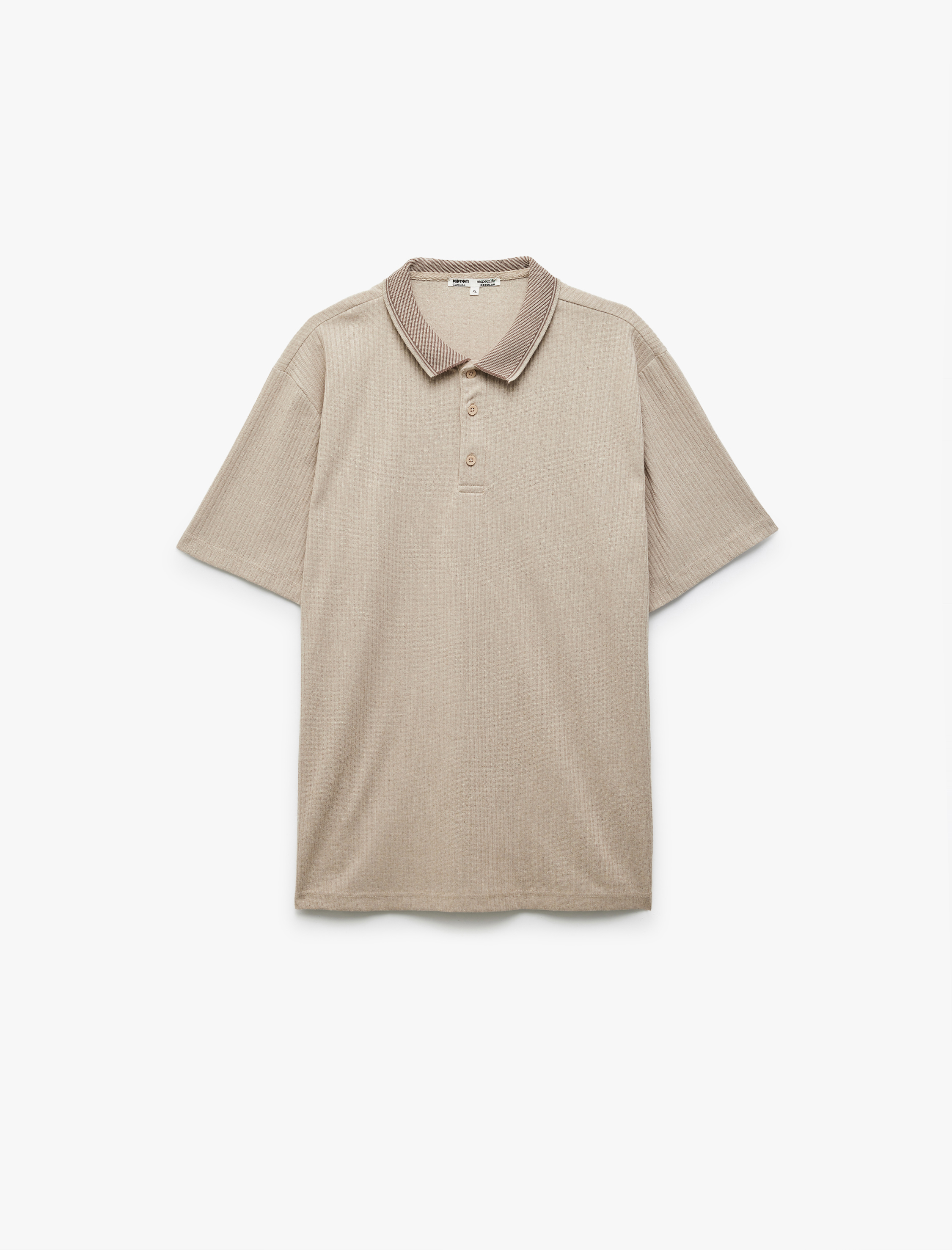   Kısa Kollu Dokulu Polo Yaka Tişört