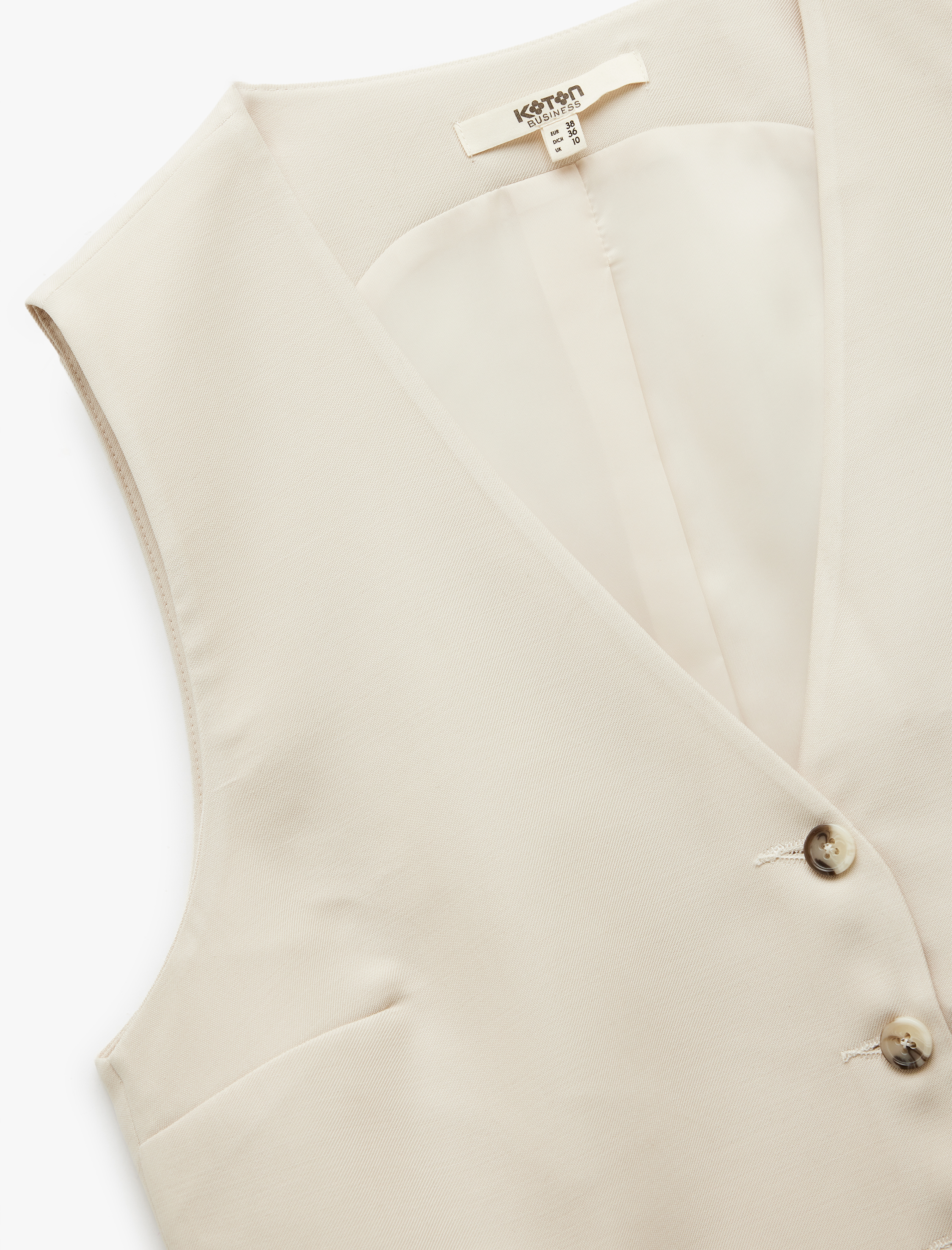   Astarlı V Yaka Kolsuz Düğmeli Viskon Blazer Yelek