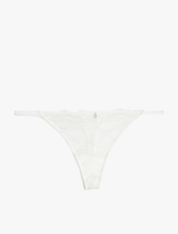  Aksesuar Detaylı Bridal Dantelli String Külot