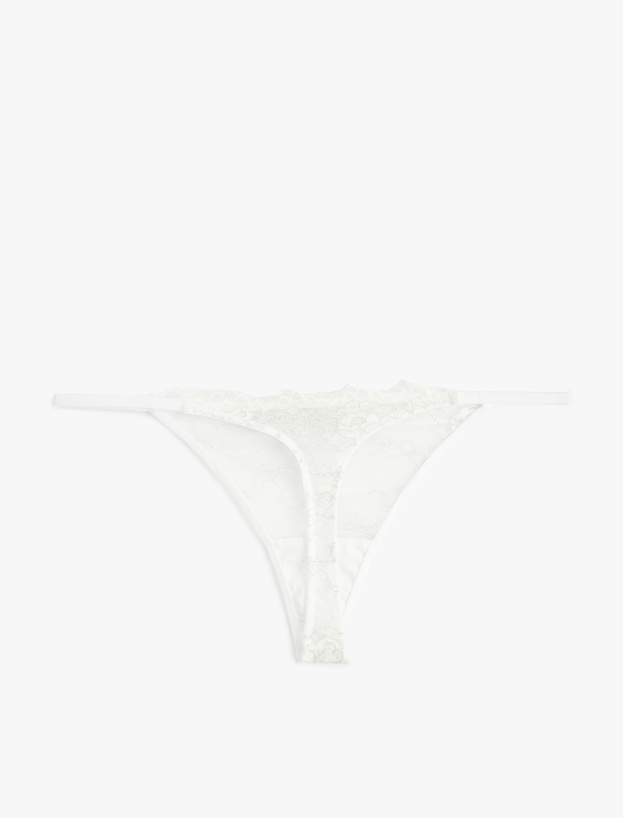 Aksesuar Detaylı Bridal Dantelli String Külot_1