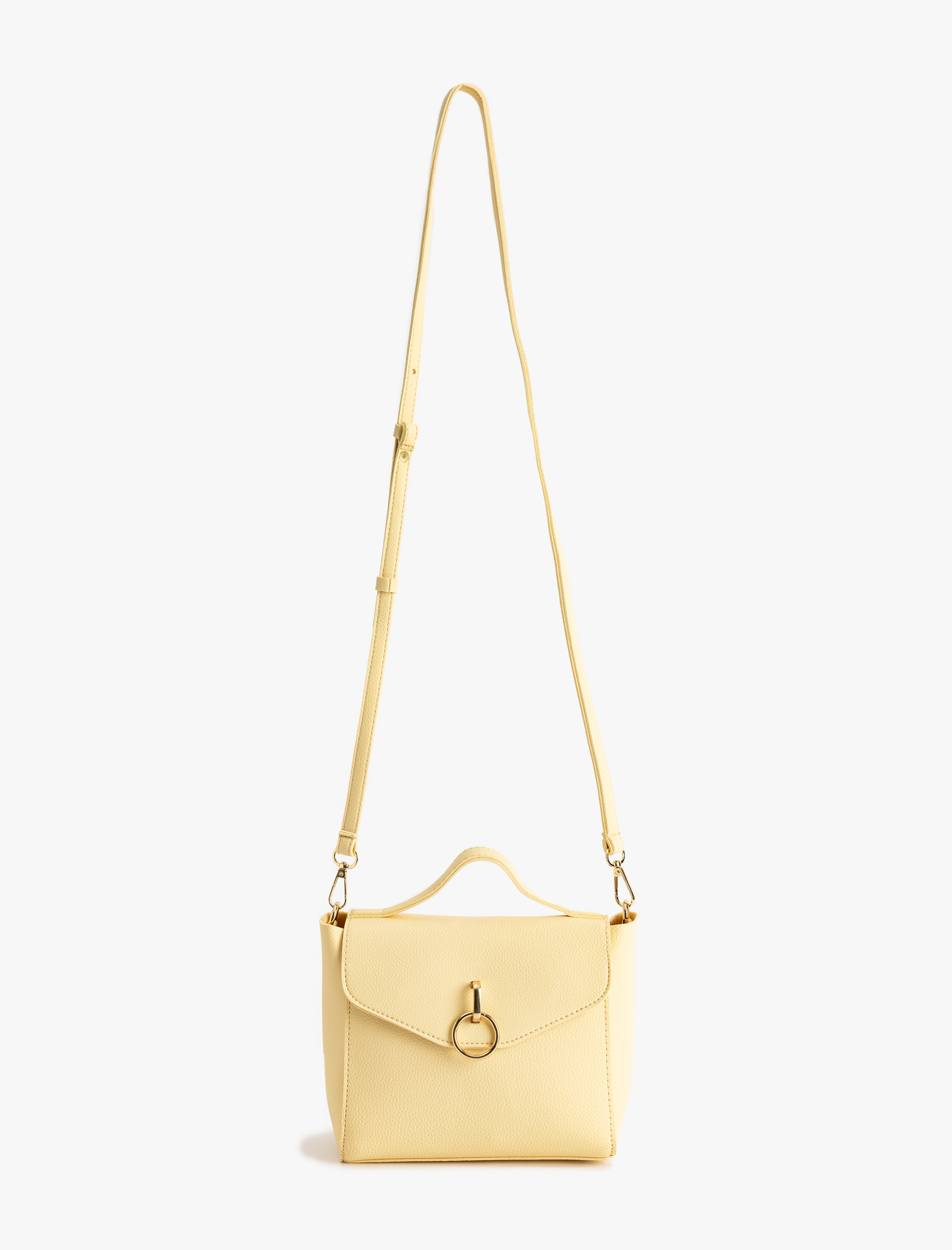  Kadın Metal Aksesuarlı Suni Deri Saplı Askılı Çapraz Çanta