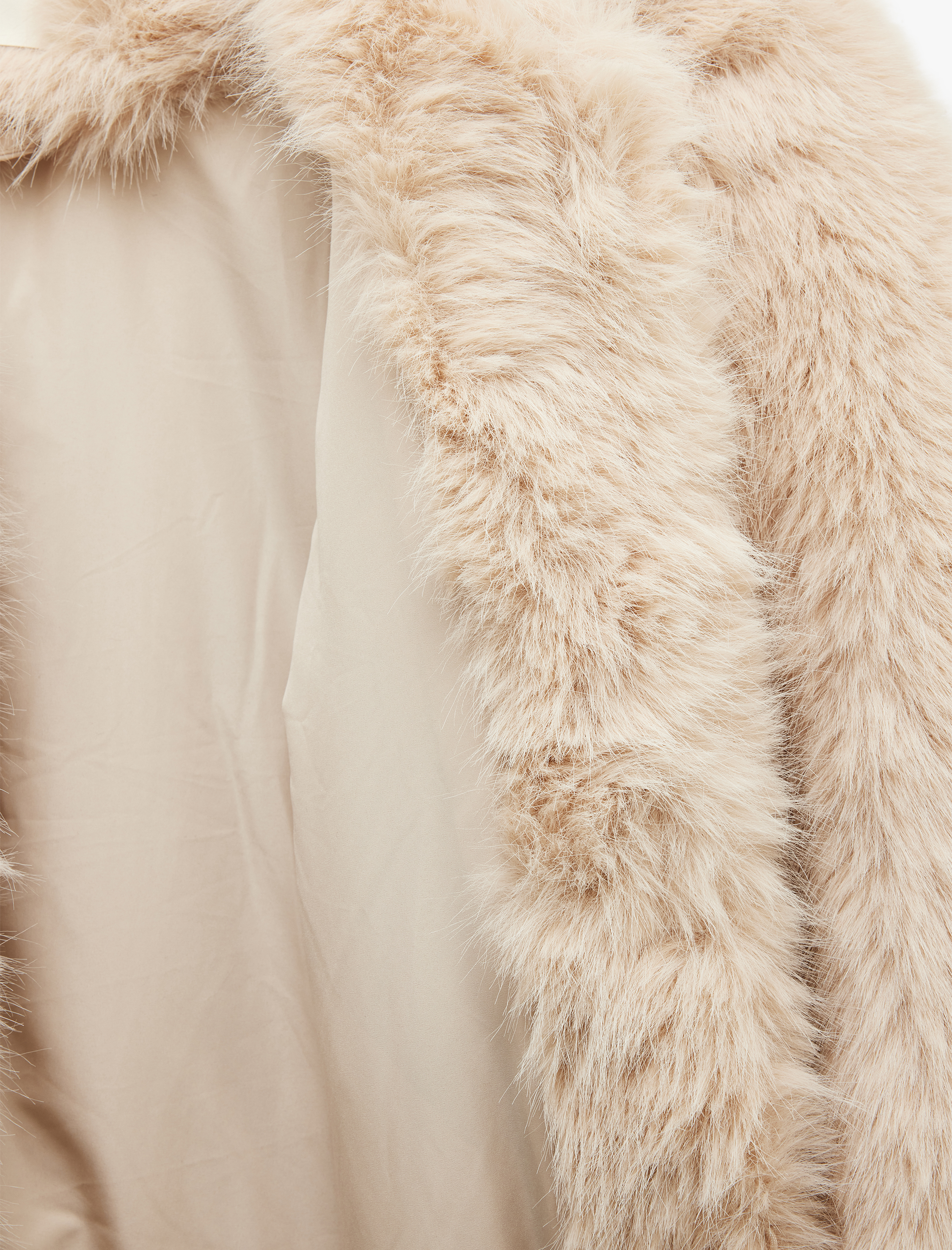   Koton X Melis Ağazat - Suni Kürk Mont Crop Uzun Kollu Bisiklet Yaka