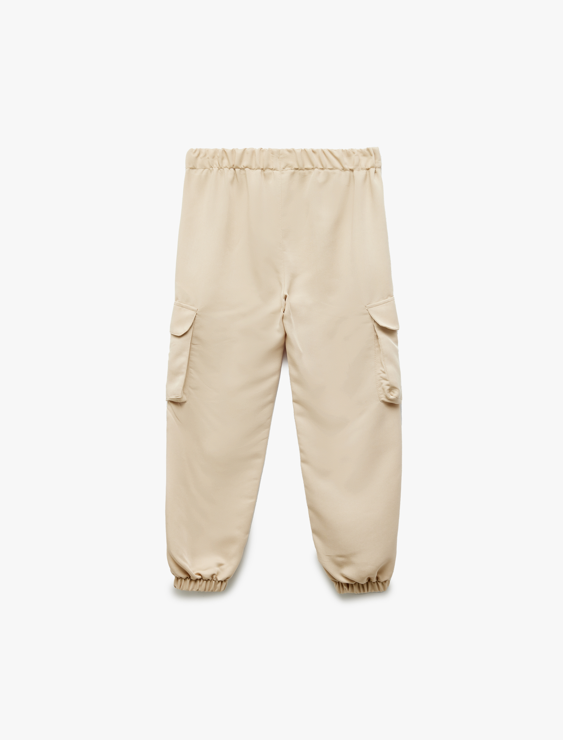  Kız Çocuk Modal Karışımlı Beli Lastikli Kapaklı Cep Detaylı Jogger Kargo Pantolon