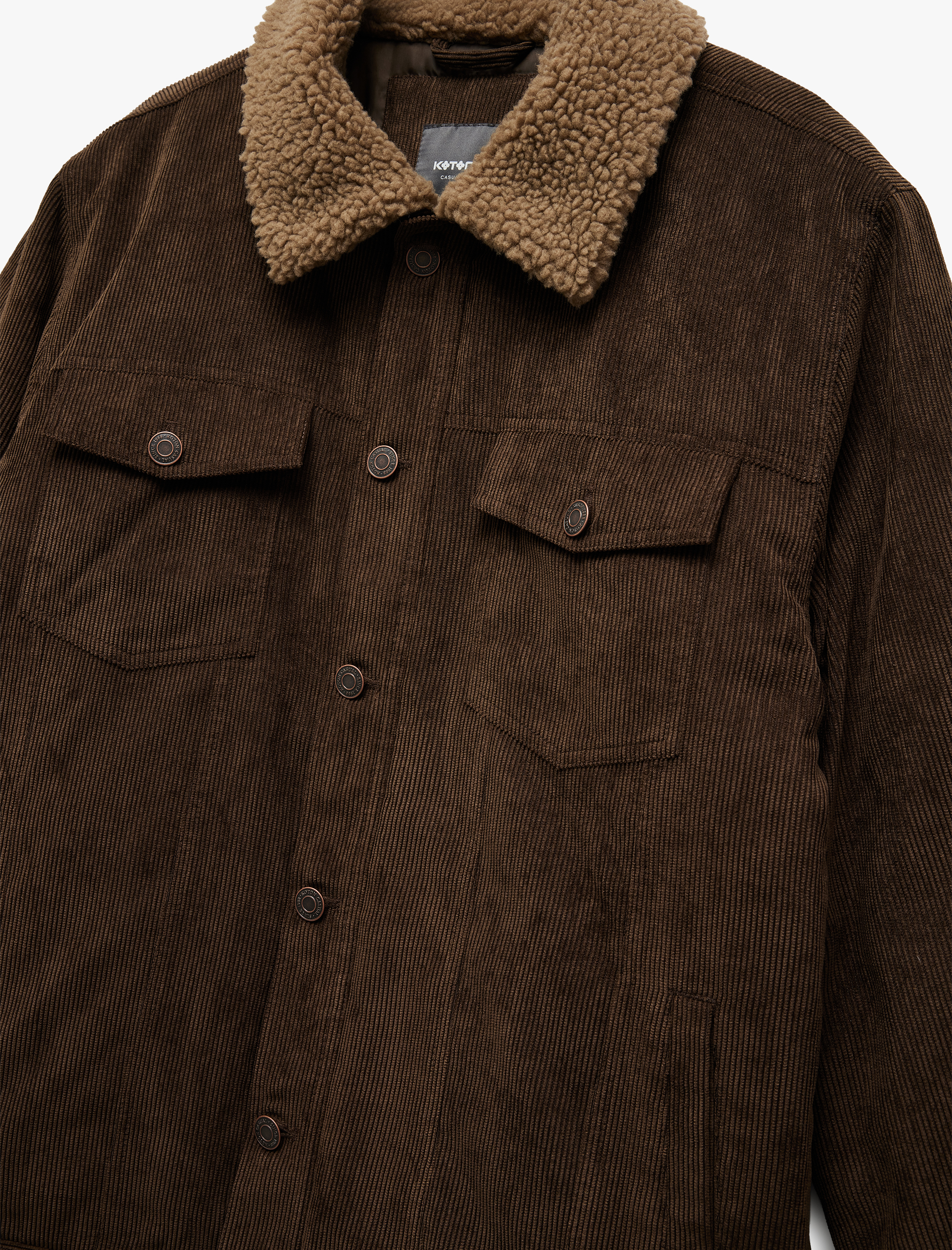 Slim Fit Fitilli Kadife Ceket Peluş Yaka