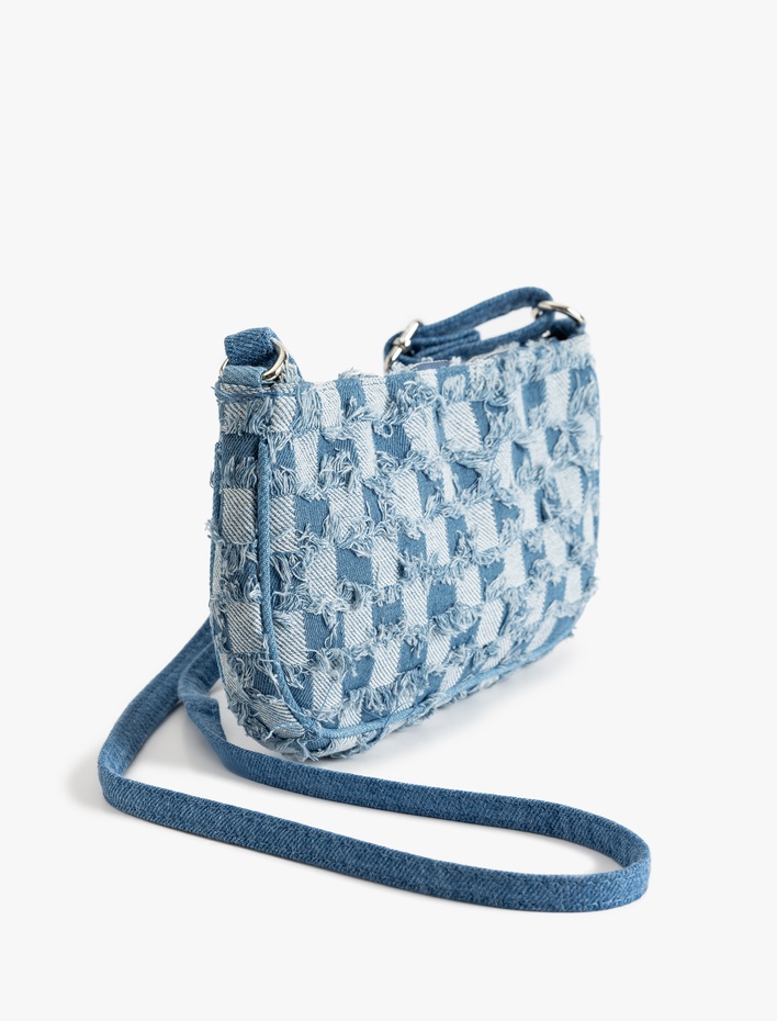 Kadın Askılı Denim Patchwork Çapraz Çanta