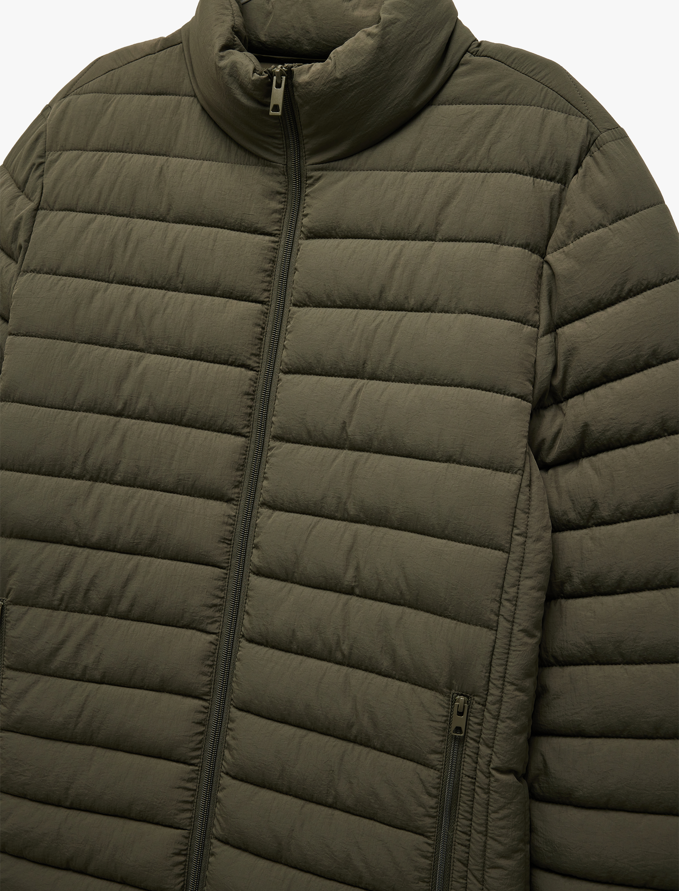 Fermuarlı Cepli Dik Yaka Basic Şişme Mont