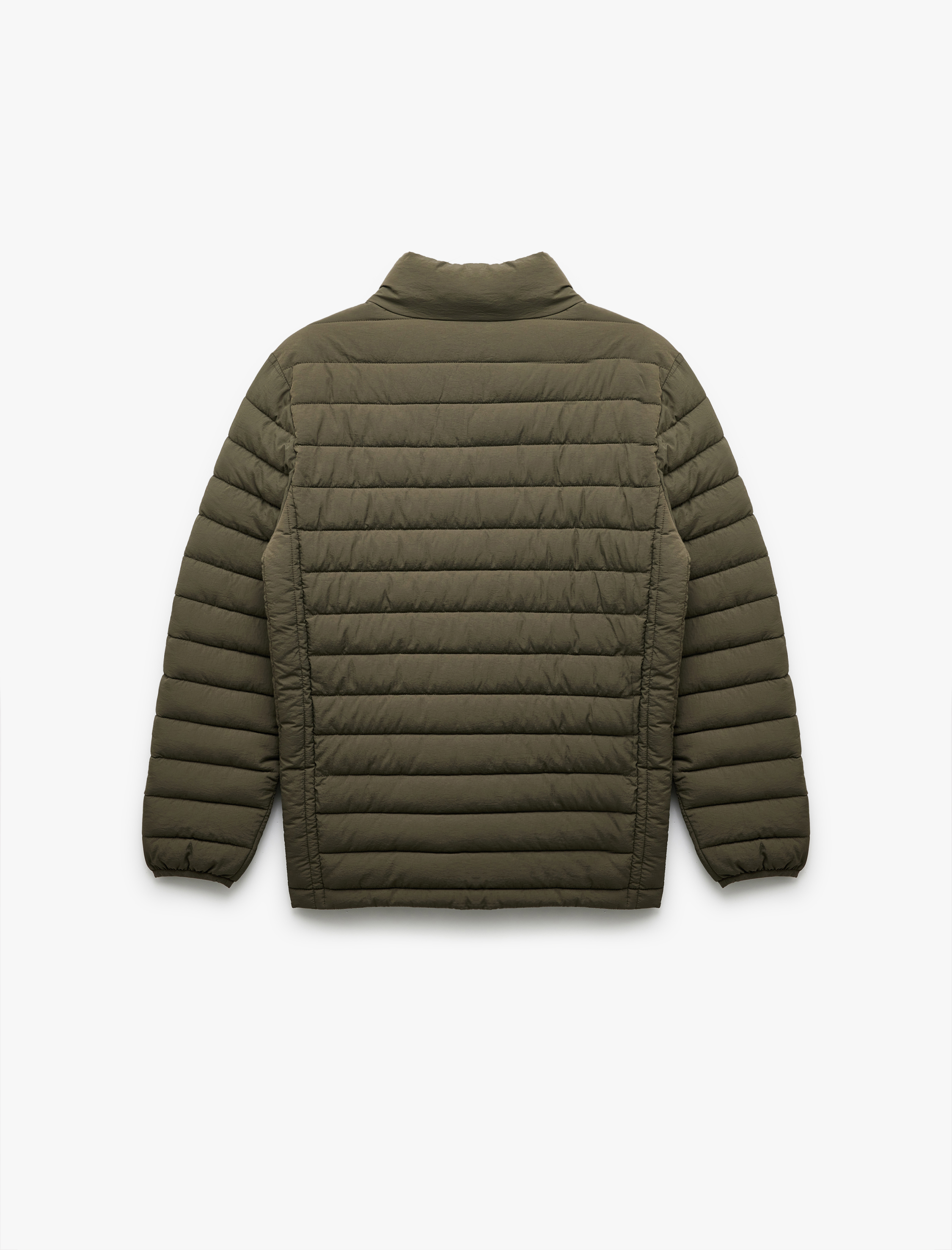 Fermuarlı Cepli Dik Yaka Basic Şişme Mont