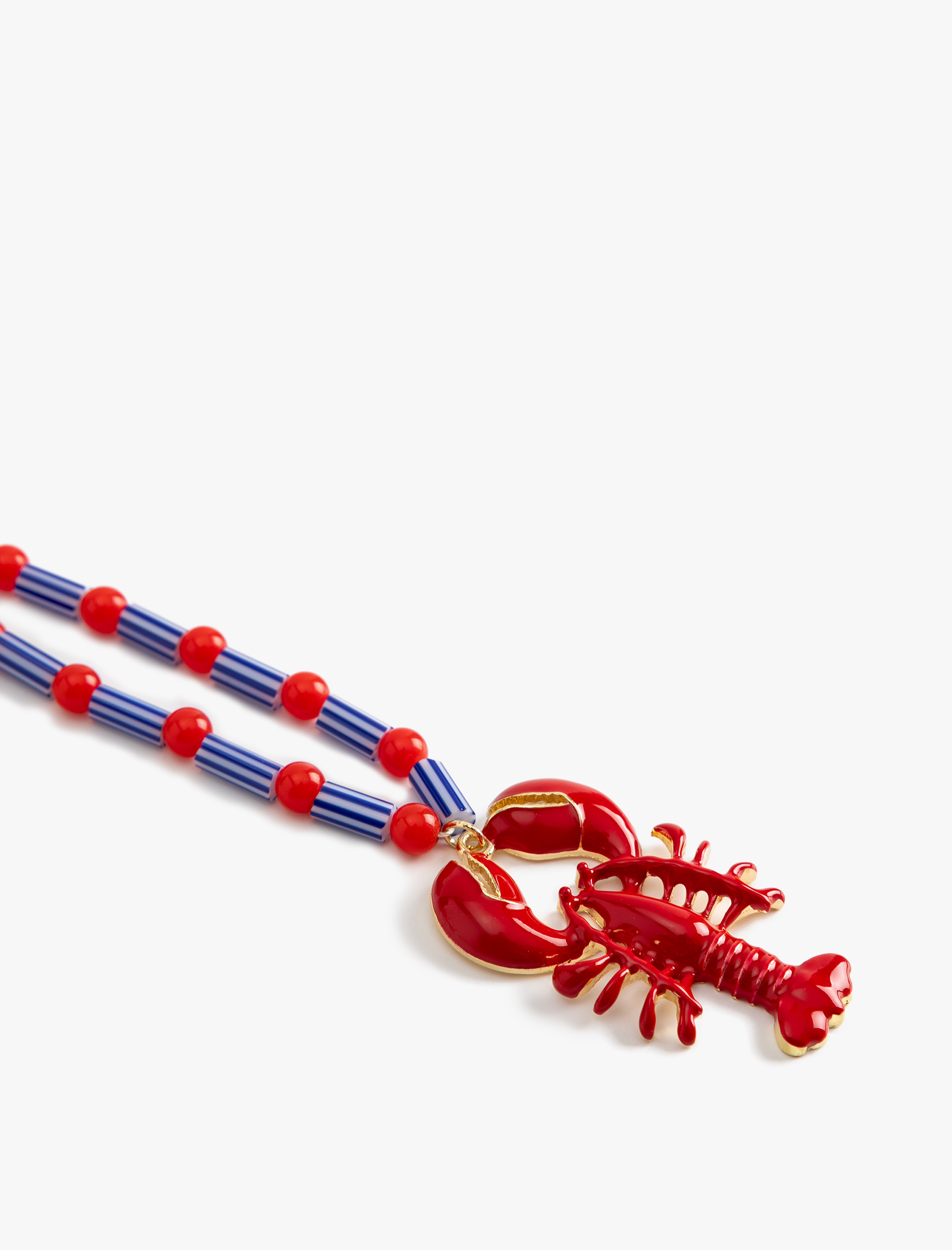  Kadın Boncuklu Charm Detaylı Çok Renkli Istakoz Kolye