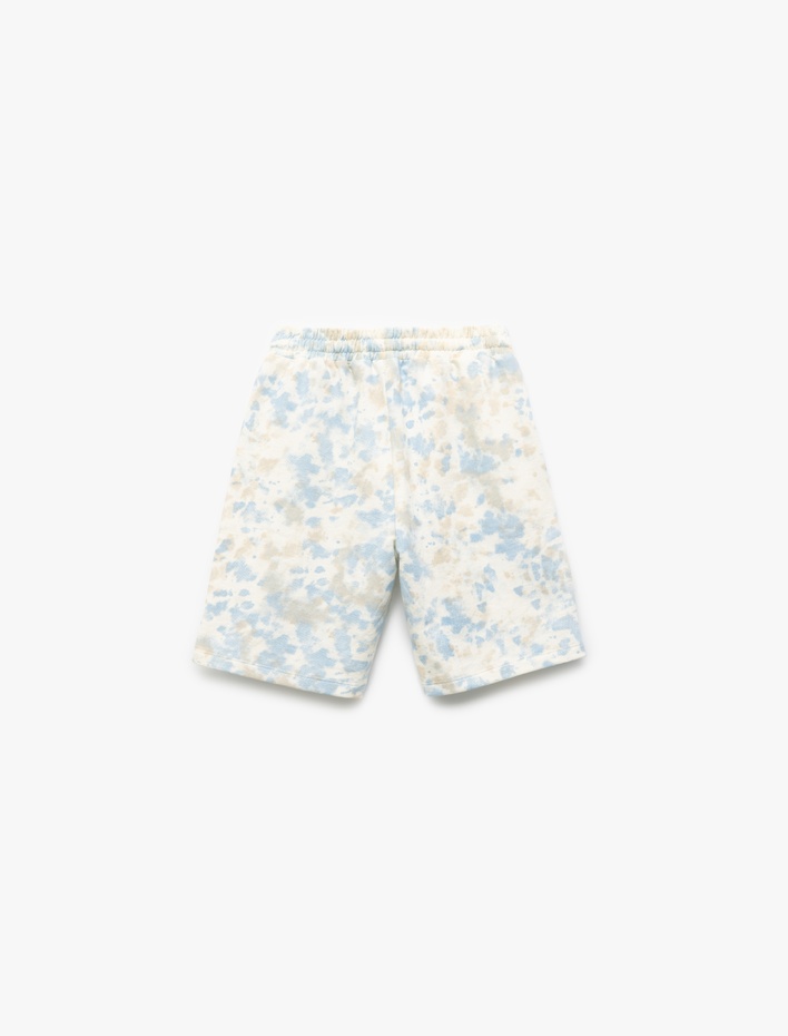 Erkek Çocuk Desenli Beli Bağlamalı Pamuklu Şort