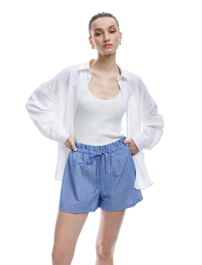  Viskon Karışımlı Beli Bağcıklı Mini Boxer Şort