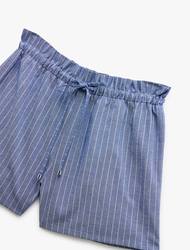 Viskon Karışımlı Beli Bağcıklı Mini Boxer Şort_4