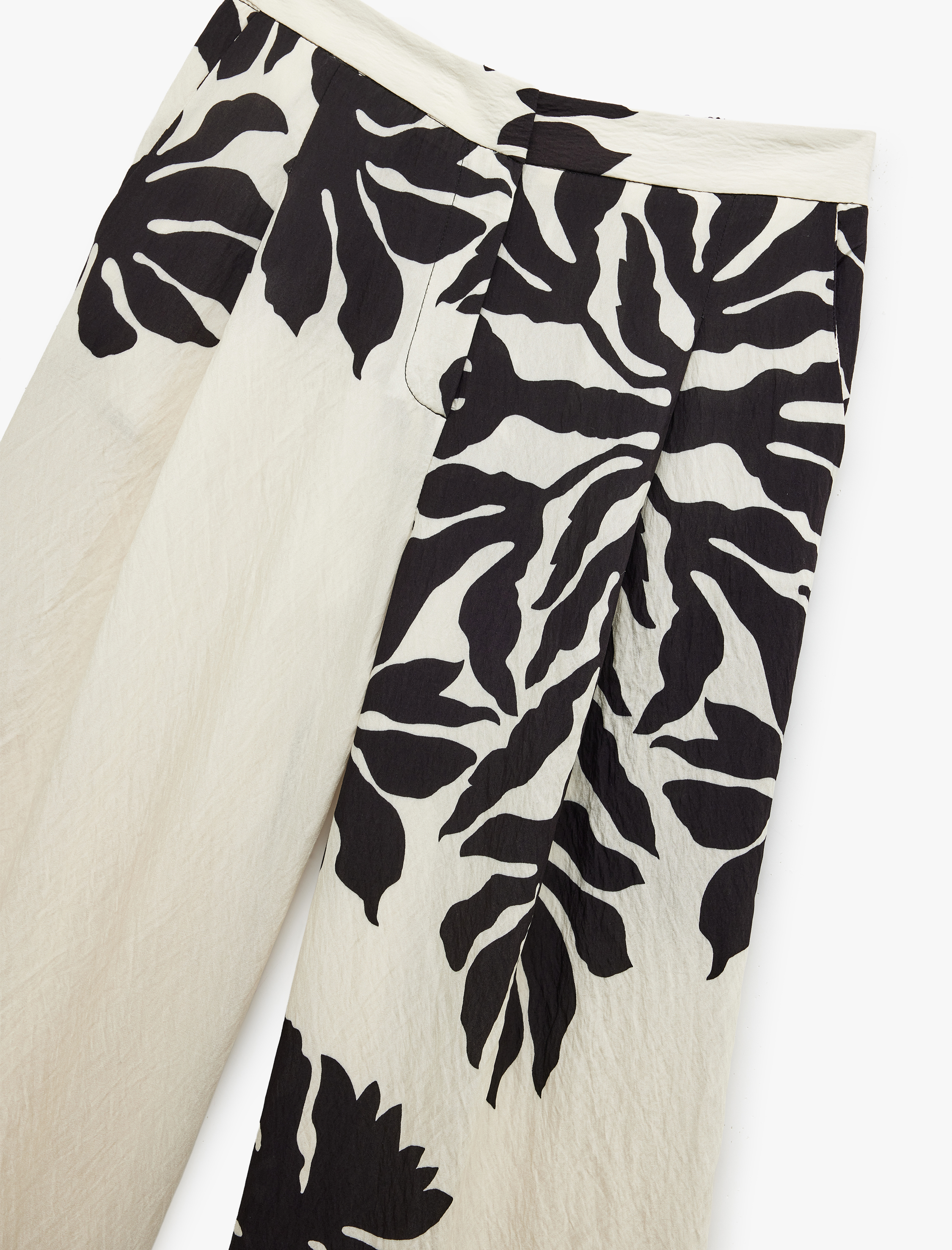   Viskon Kumaş Cepli Geniş Paça Çiçekli Palazzo Pantolon