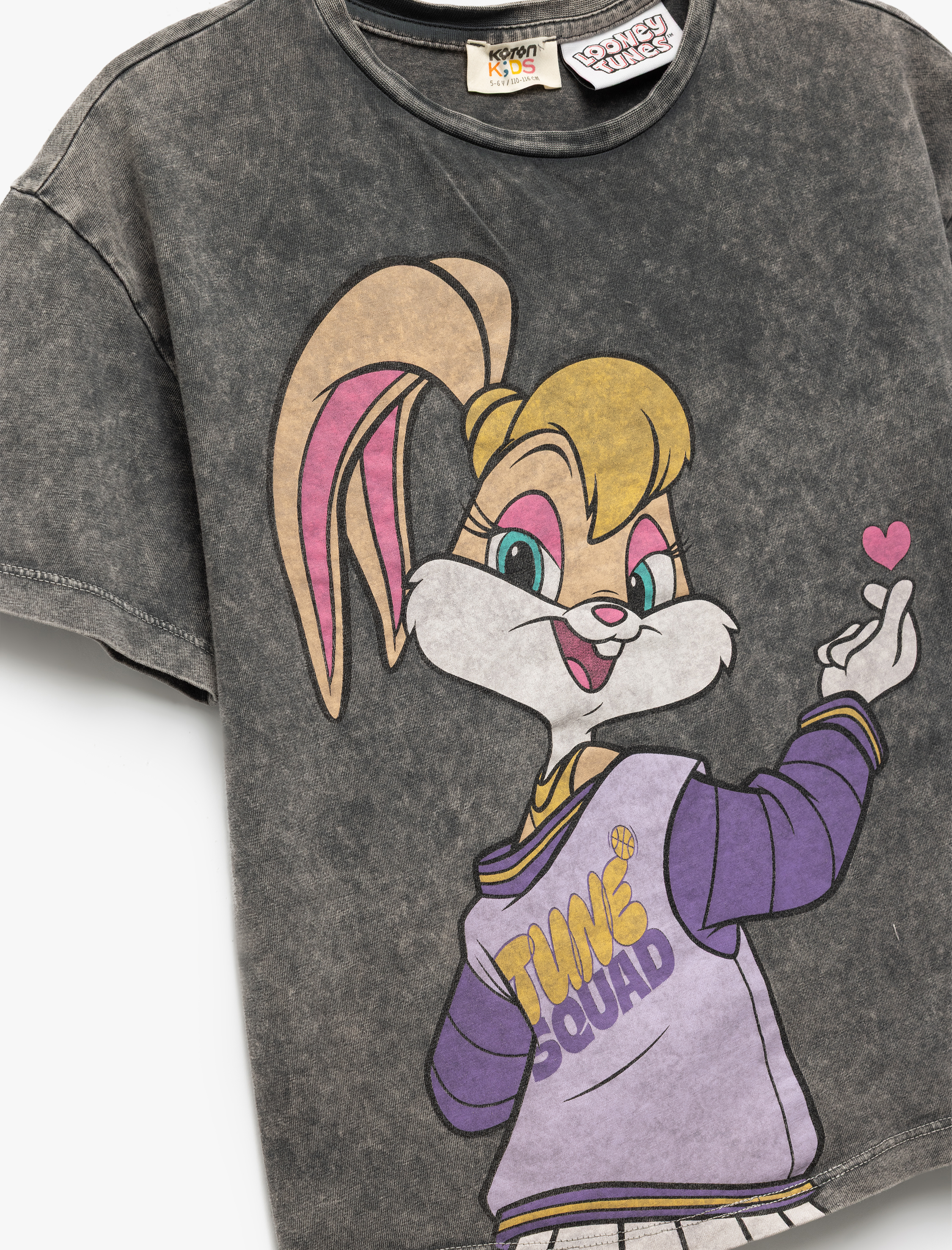  Kız Çocuk Lisanslı Lola Bunny Baskılı Kısa Kollu Pamuklu Tişört