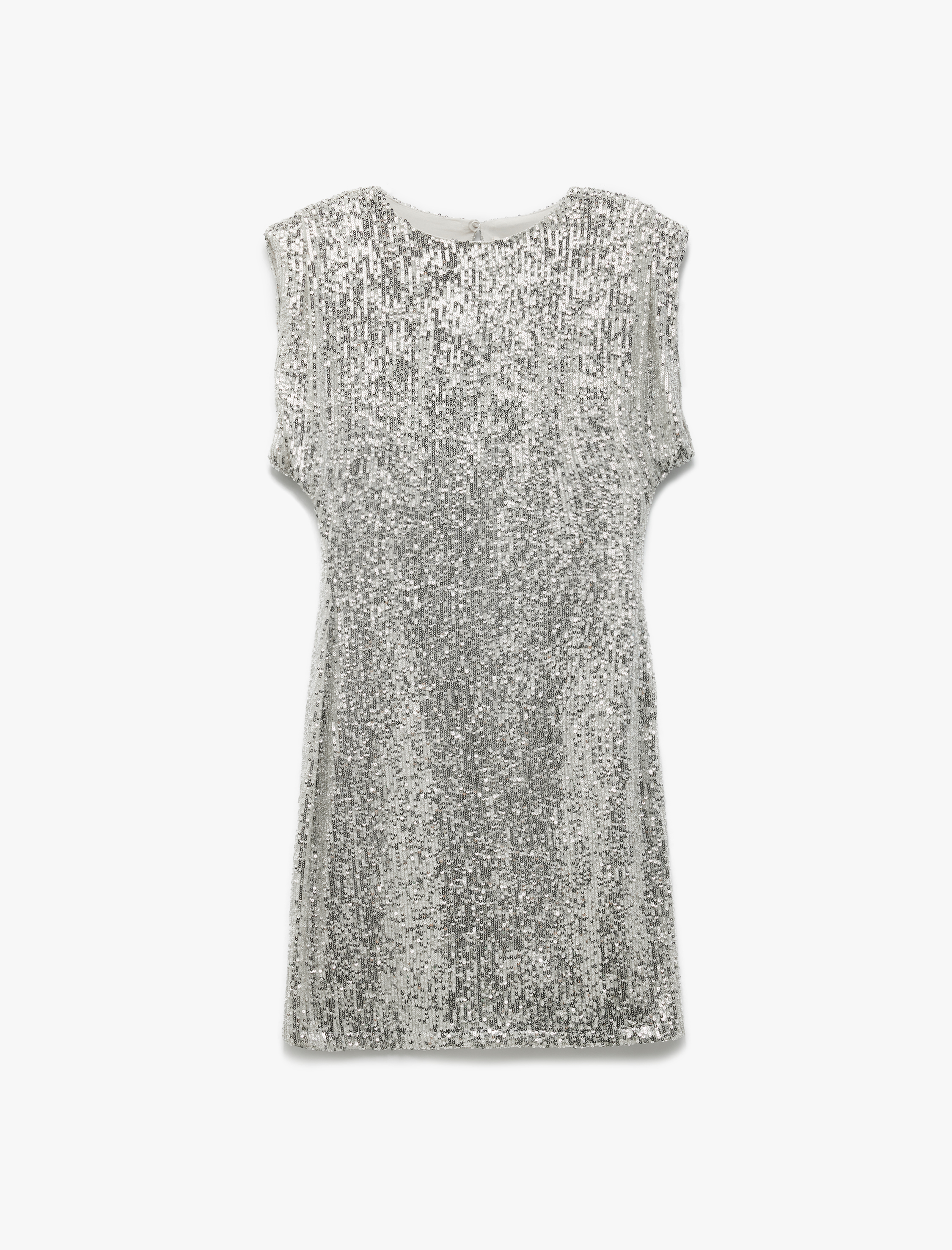   Pullu Payetli Bisiklet Yaka Kısa Kollu Elbise