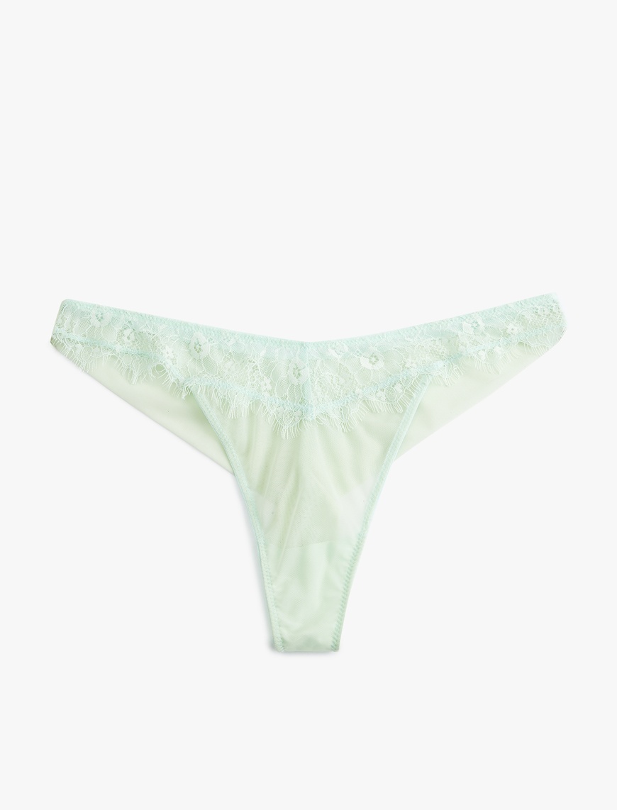   Transparan Dantelli Tül Brazilian Külot