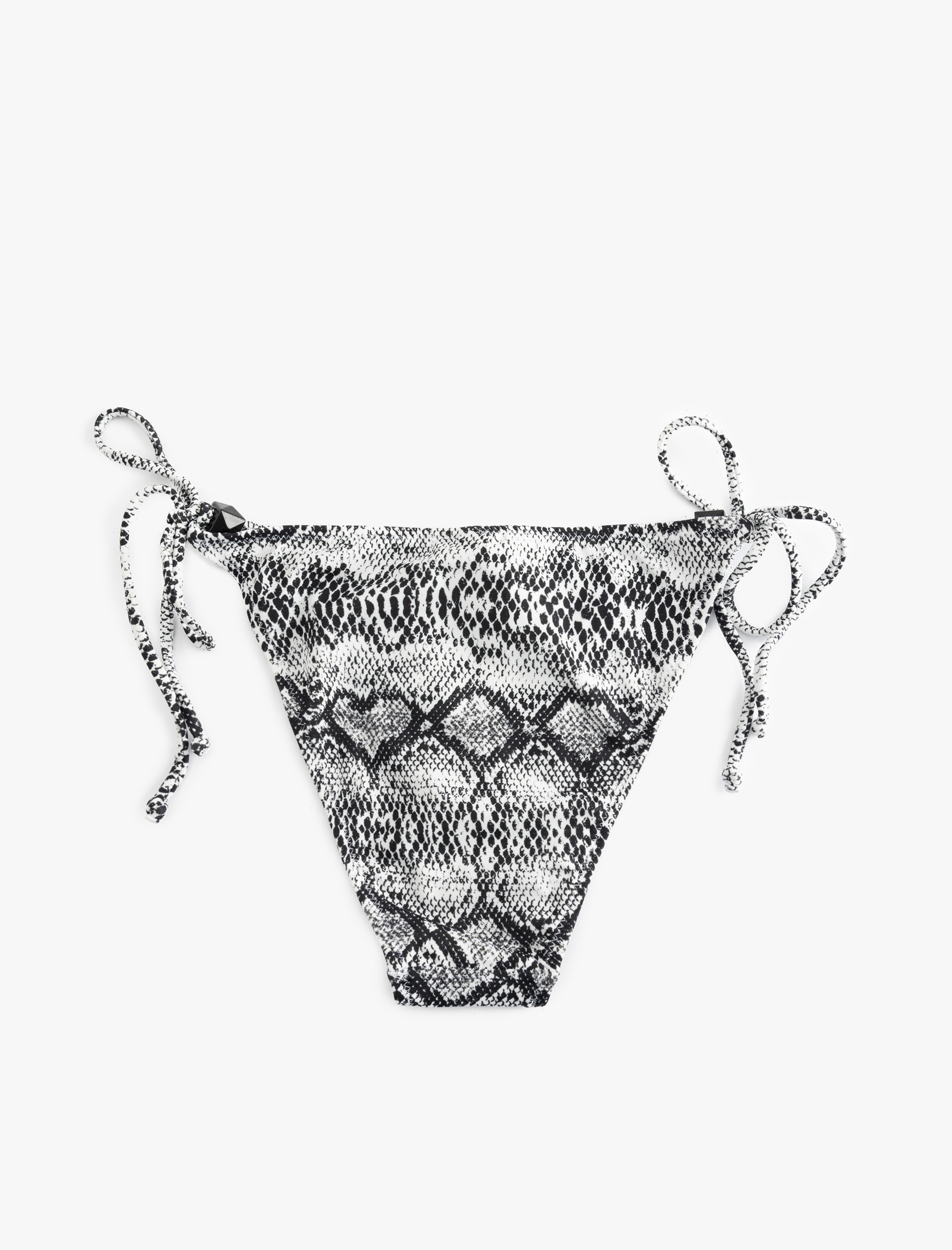   Yanları Bağlamalı İpli Yılan Derisi Desenli Bikini Altı