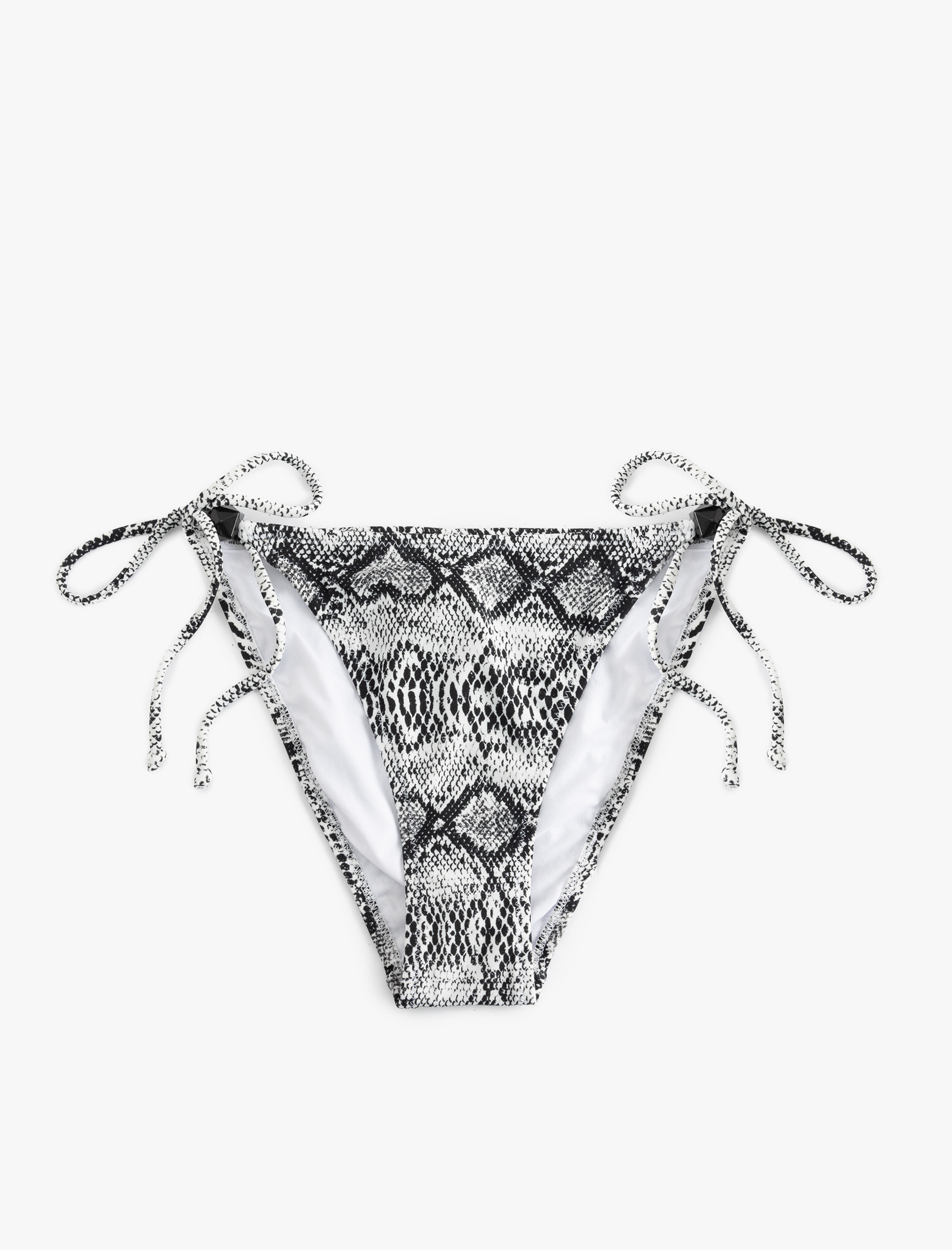 Koton Kadın Yanları Bağlamalı İpli Yılan Derisi Desenli Bikini Altı -1
