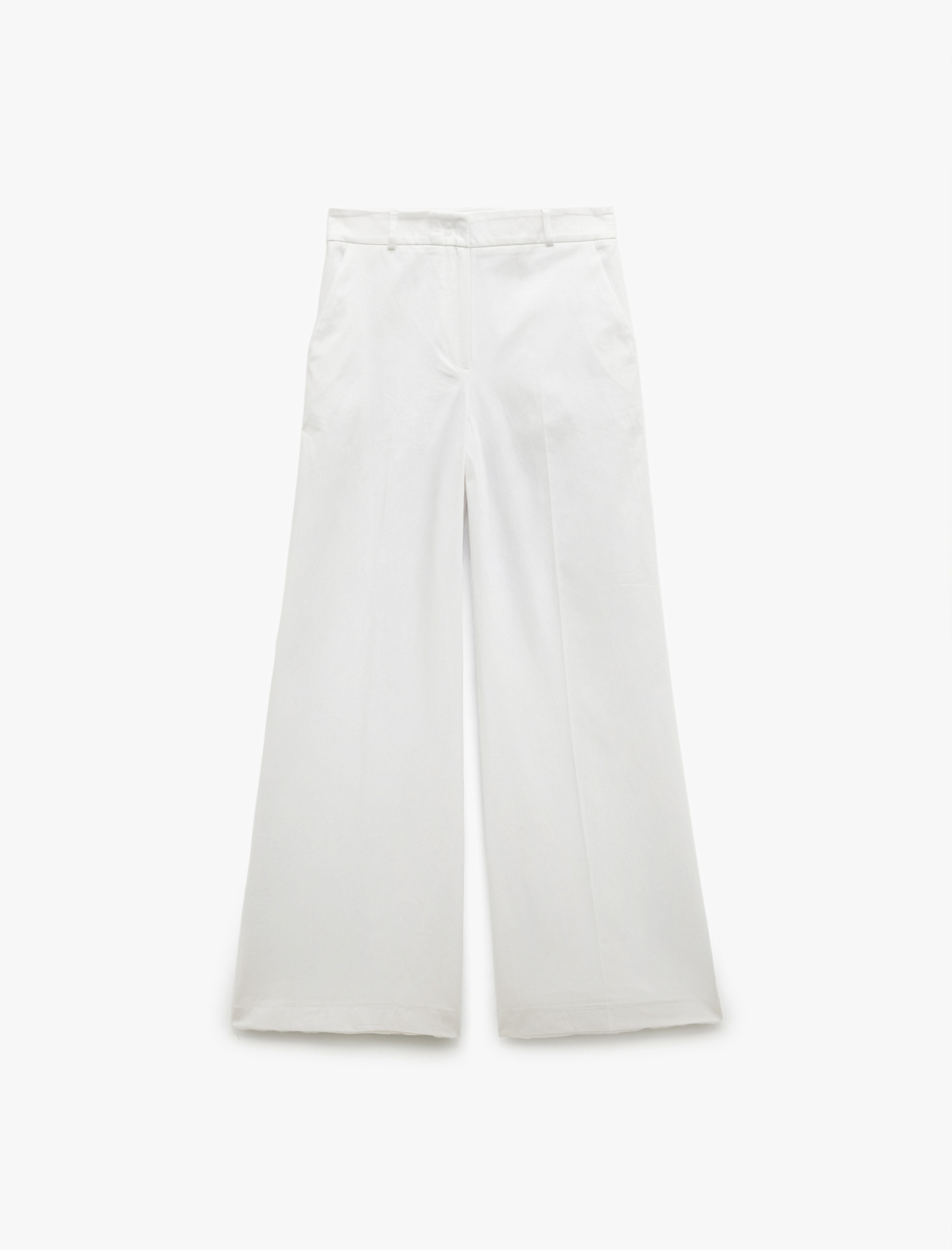 Koton X Sima Tarkan - Pamuklu Cepli Düz Geniş Paça Pantolon