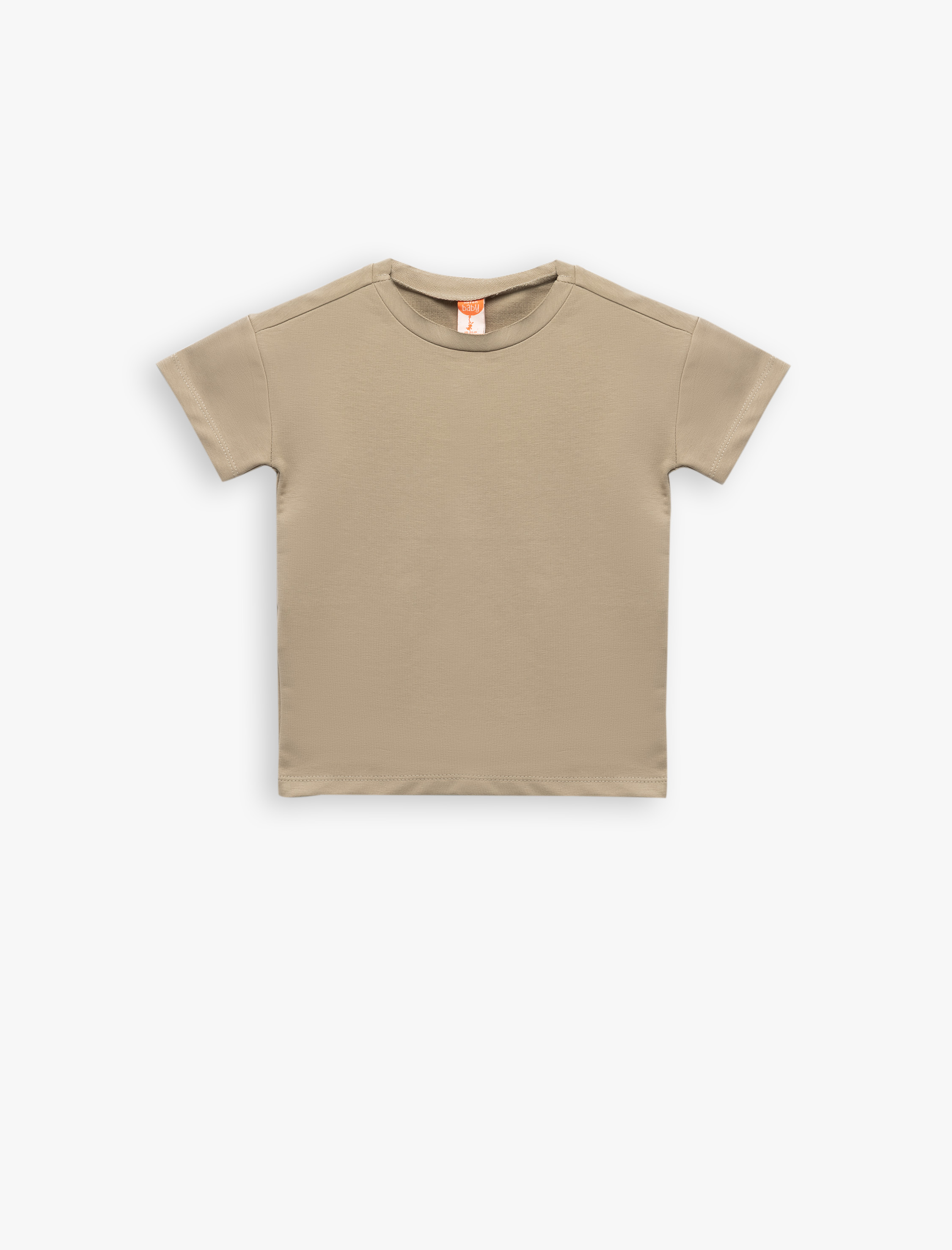  Erkek Bebek Pamuklu Kısa Kollu Bisiklet Yaka 3'lü Basic Tişört Seti