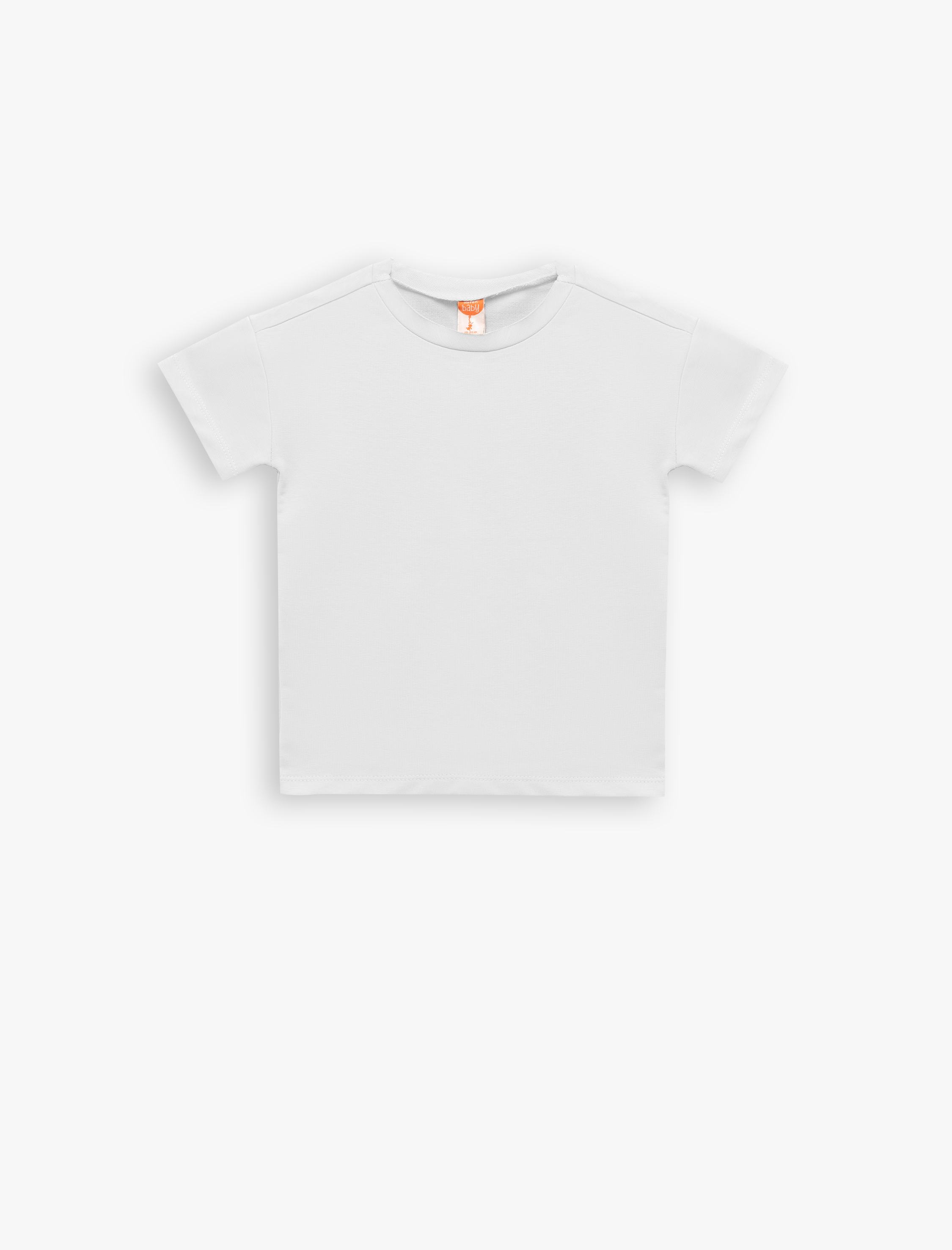  Erkek Bebek Pamuklu Kısa Kollu Bisiklet Yaka 3'lü Basic Tişört Seti