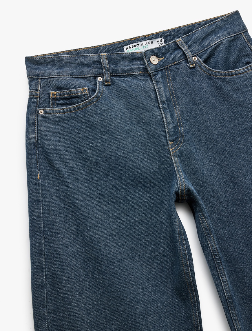  Pamuklu Rahat Kalıp Cepli Denim Pantolon -  Balon Fit Jeans