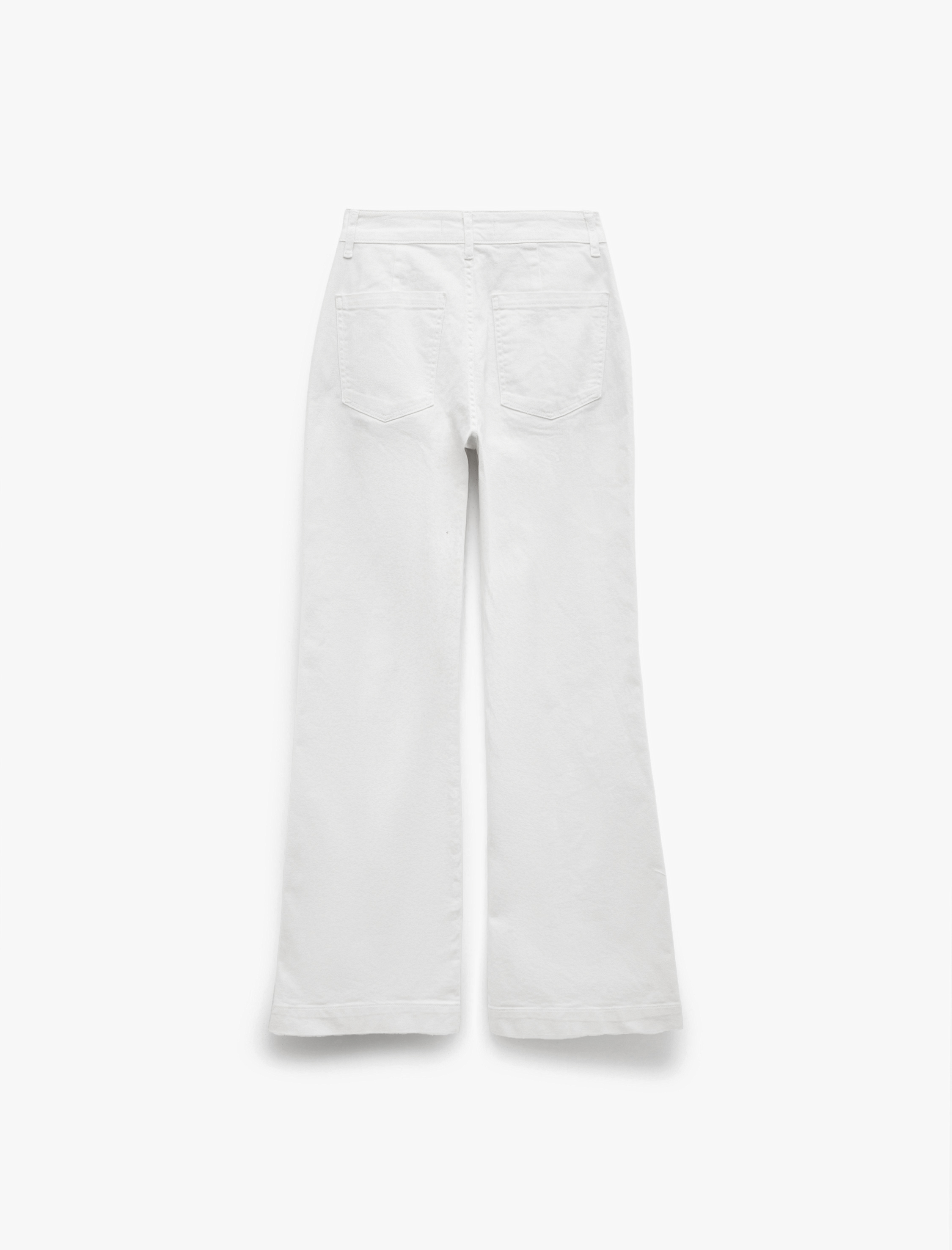   Yüksek Bel Geniş Paça Pamuklu Pantolon - Wide Leg Jeans