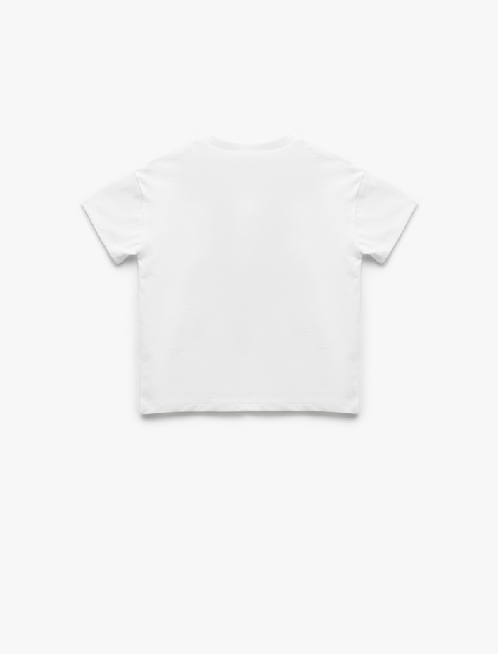 Erkek Bebek Baskılı Kısa Kollu Pamuklu Bisiklet Yaka Tişört