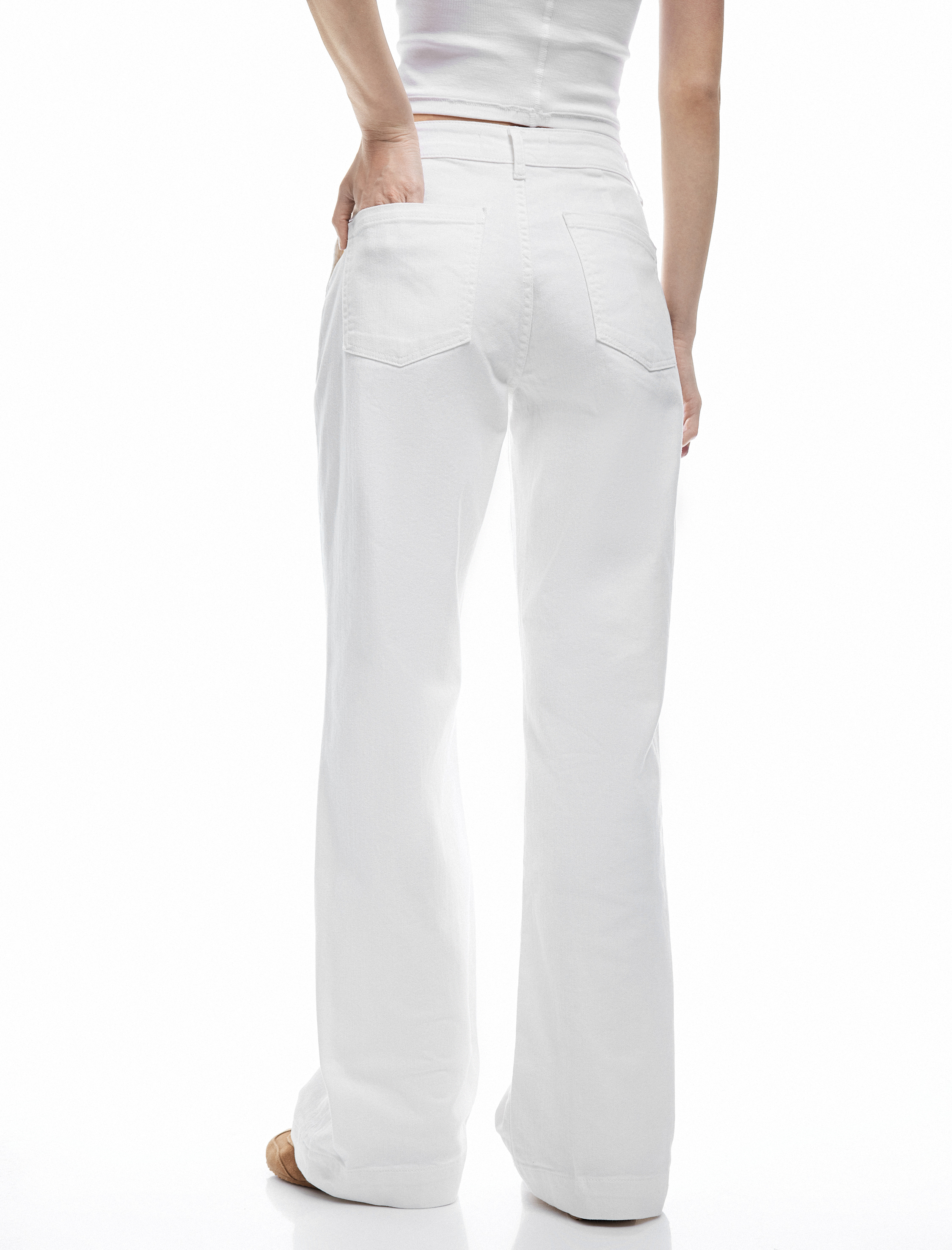   Yüksek Bel Geniş Paça Pamuklu Pantolon - Wide Leg Jeans