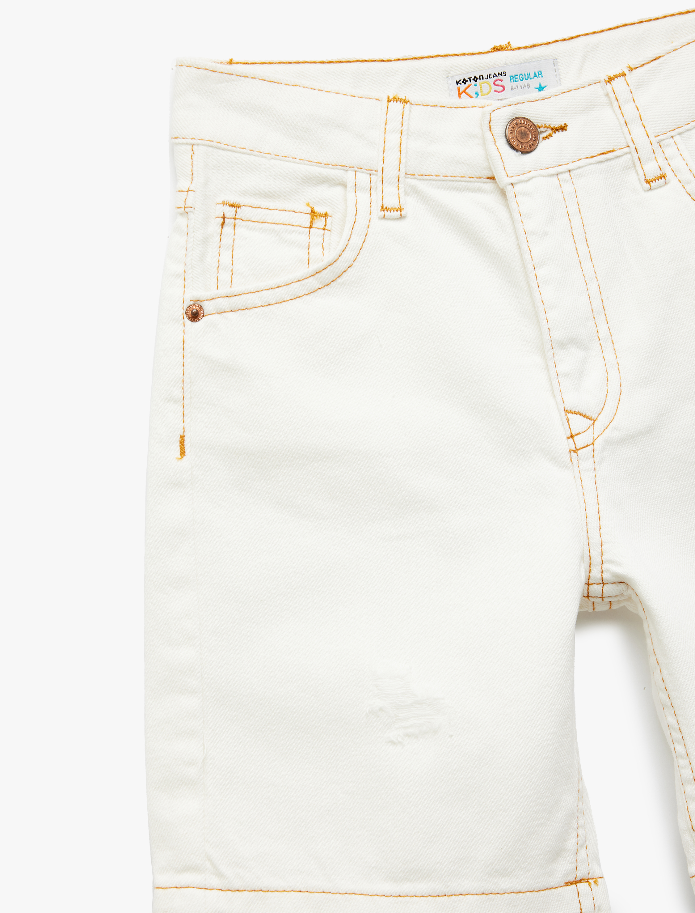  Erkek Çocuk Pamuklu Düğmeli Cepli Jean Şort