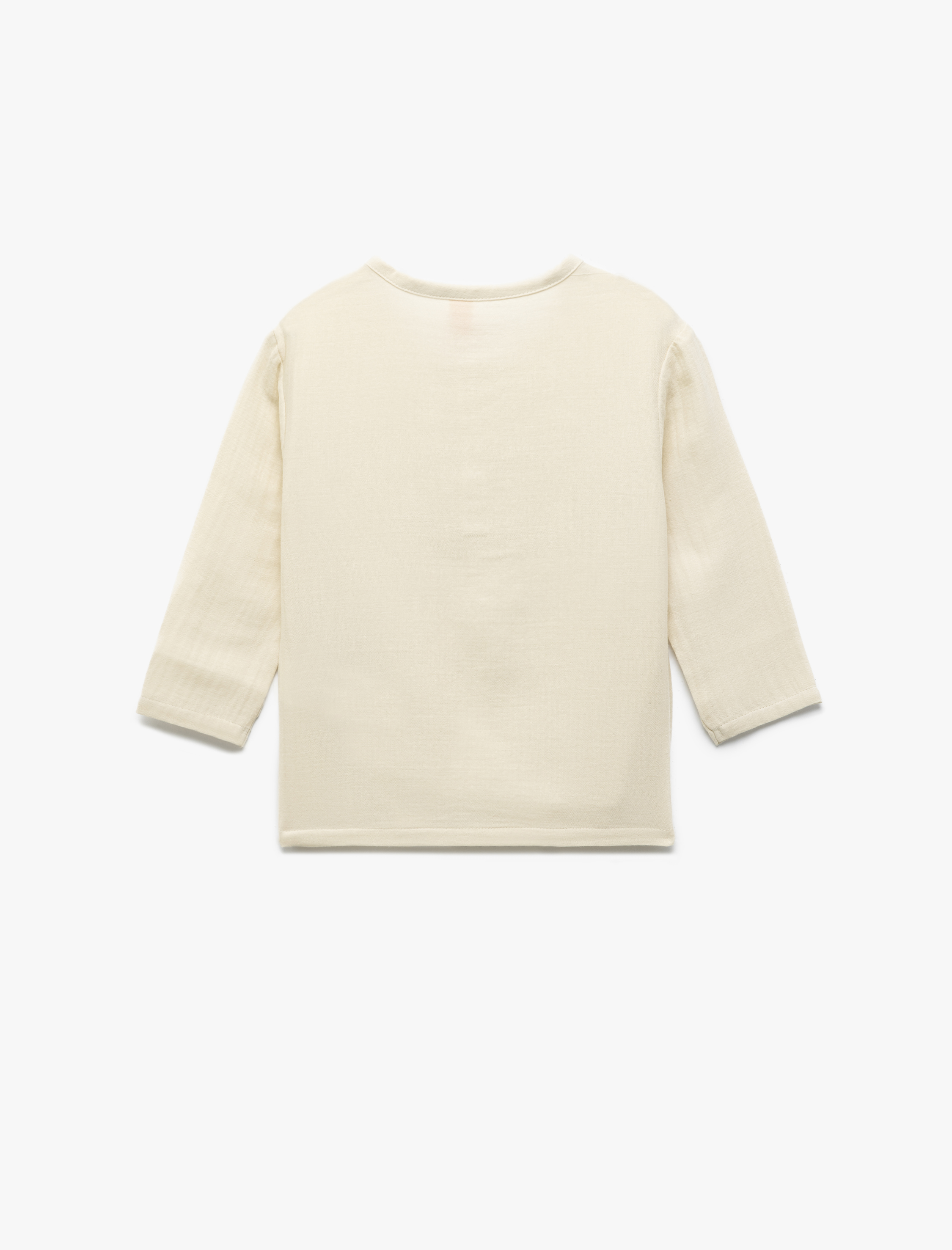  Erkek Bebek Kısa Kollu Bisiklet Yaka Düğmeli Pamuklu Müslin Gömlek