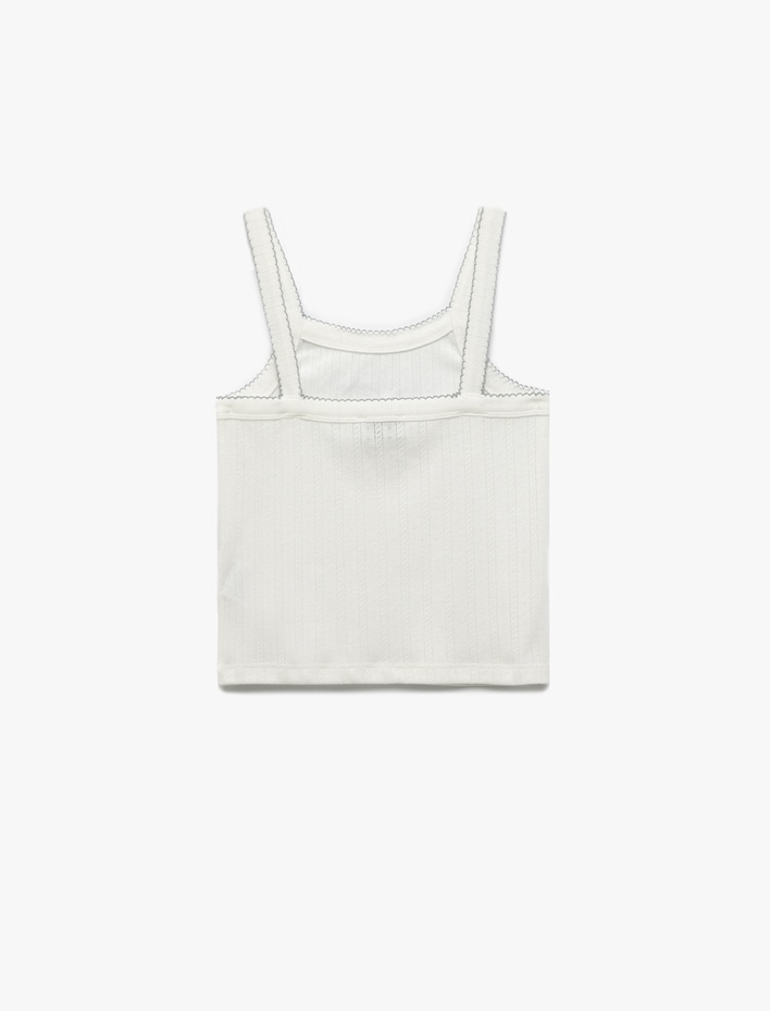 Kız Çocuk Tavşan Baskılı Ribanalı Bisiklet Yaka Askılı Atlet