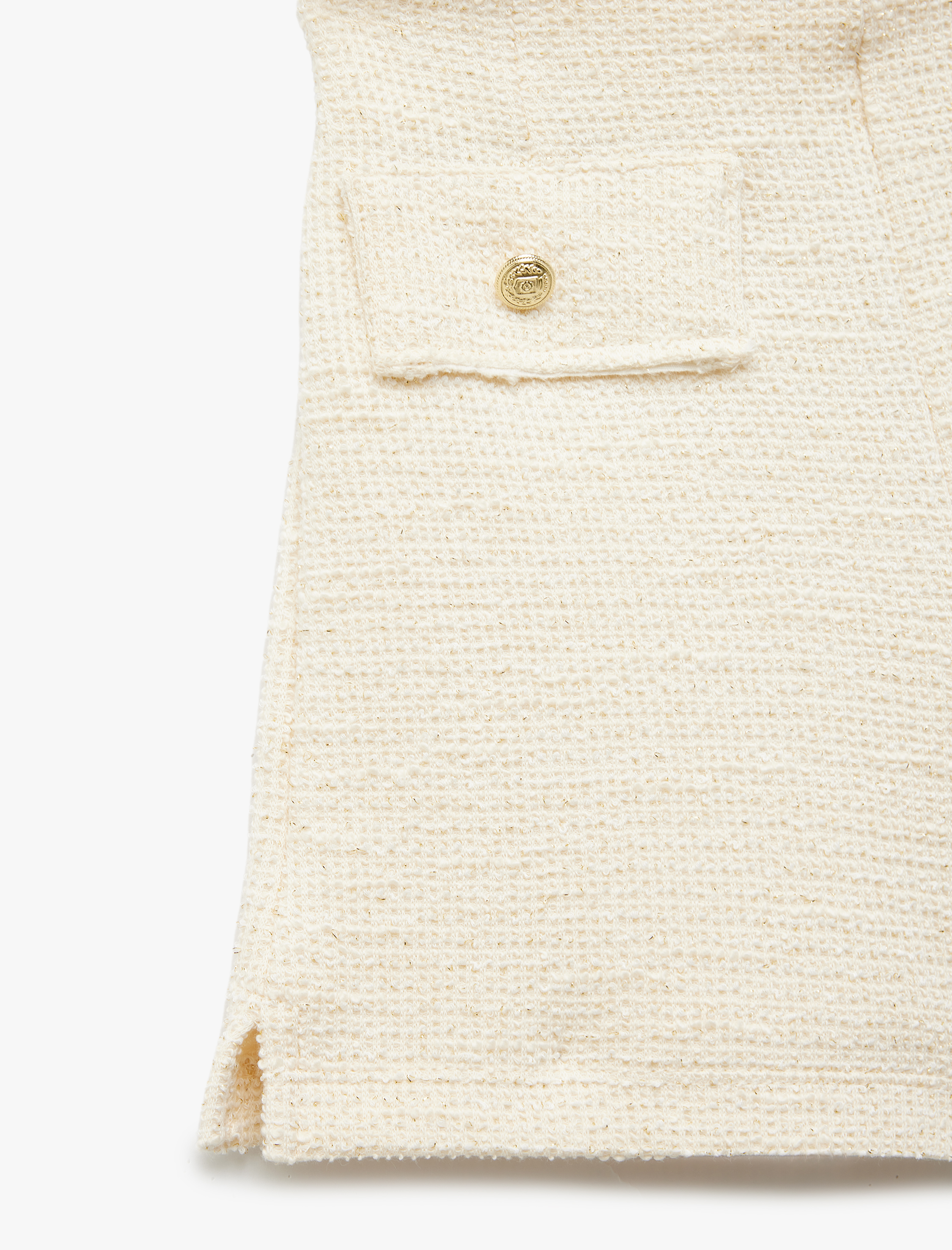  Kız Çocuk Pamuklu Düğmeli Cep Detaylı Tüvit Şort