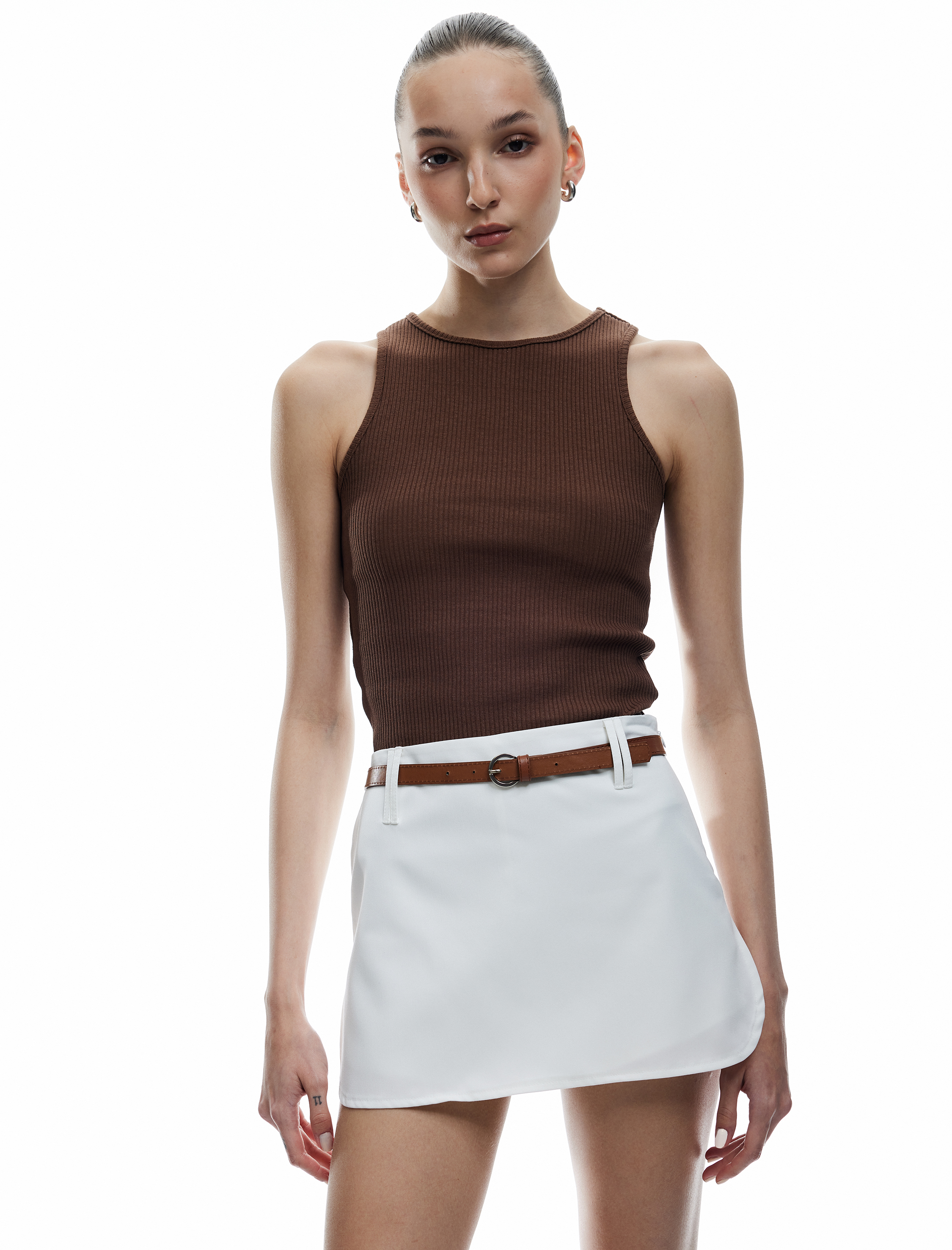   Pamuklu Bisiklet Yaka Fitilli Atlet