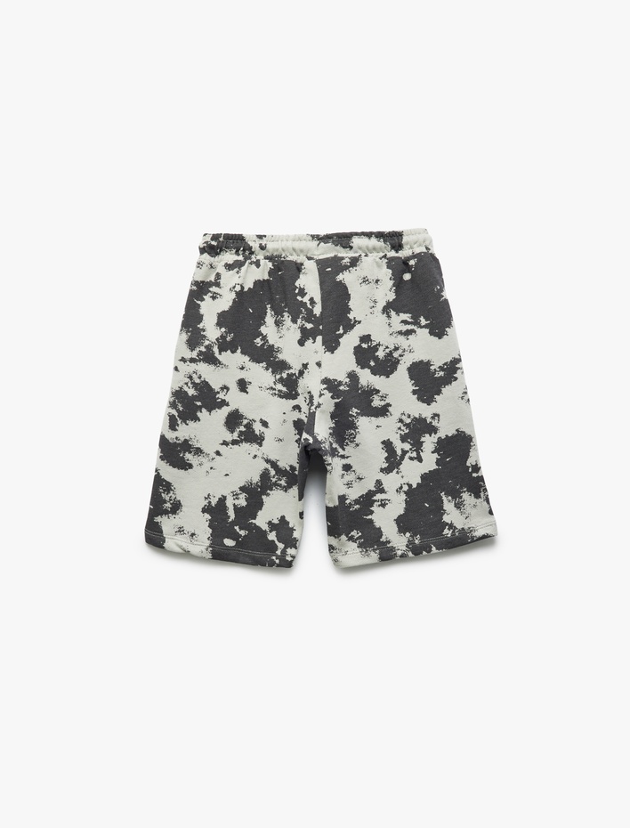 Erkek Çocuk Beli Lastikli Desenli Cepli Pamuklu Şort