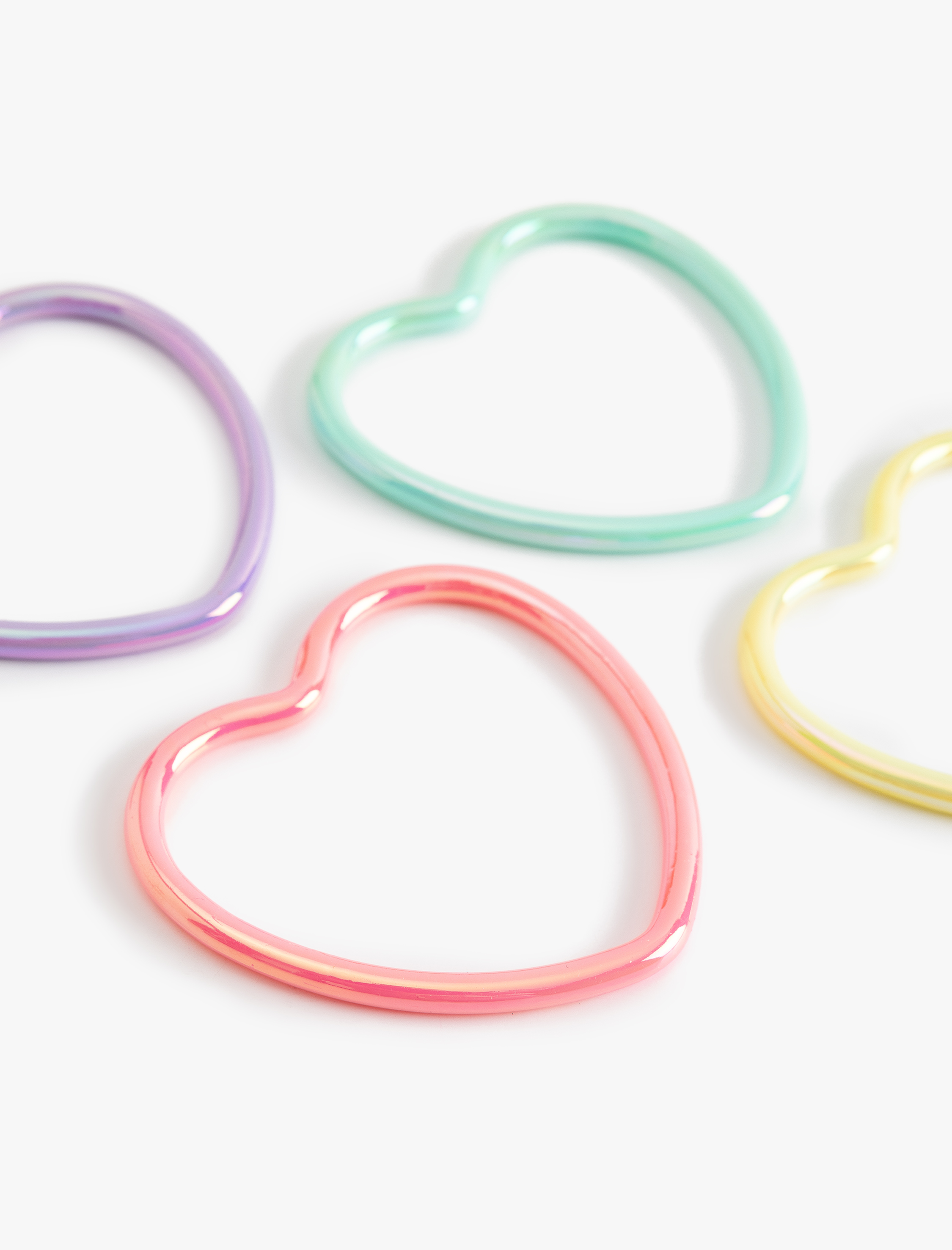  Kadın Çokrenkli Parlak Kalp Bilezik Seti