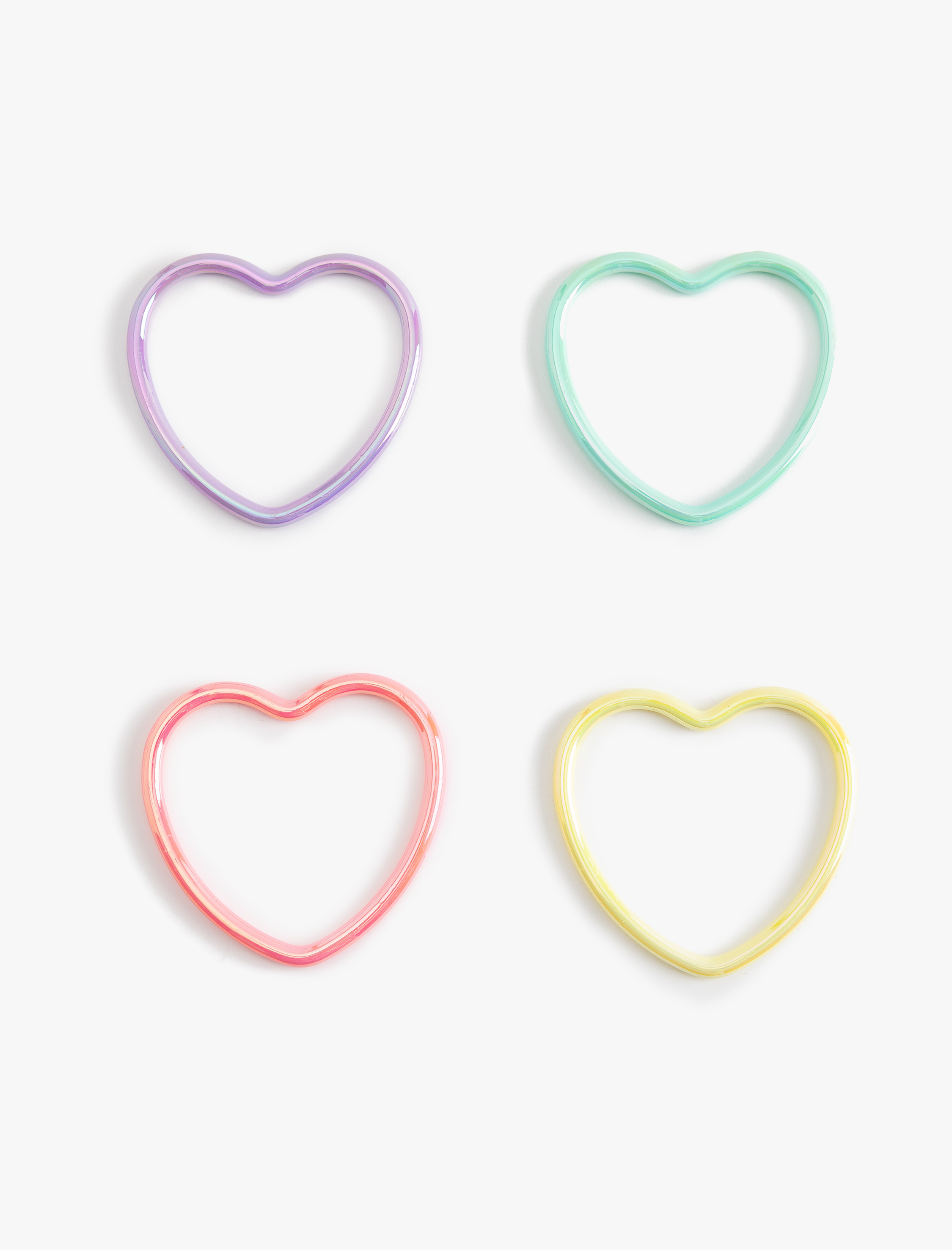  Kadın Çokrenkli Parlak Kalp Bilezik Seti