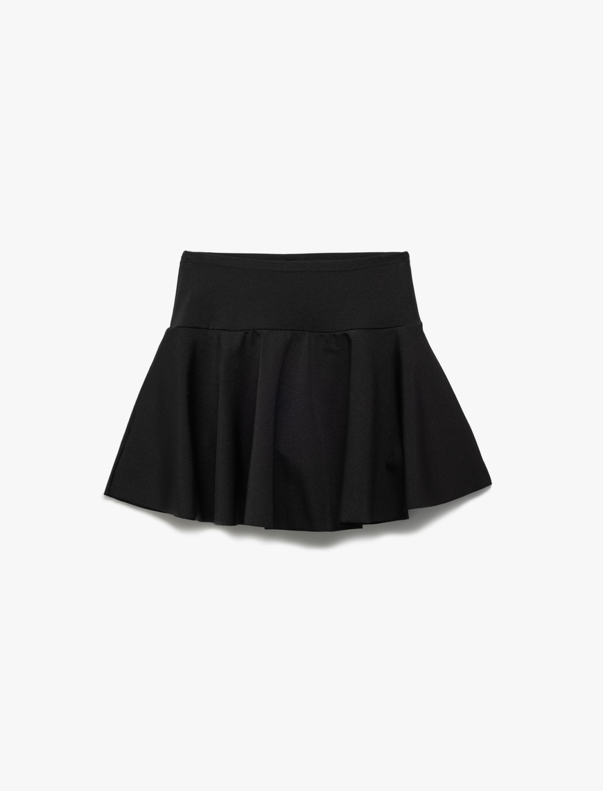   Pileli Şortlu Bikini Etek