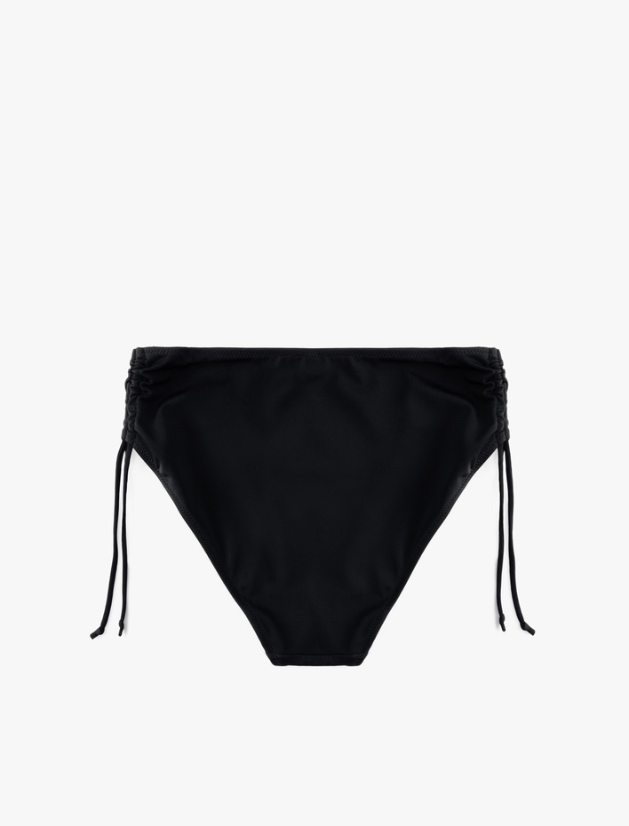  Yüksek Bel Yanları Büzgülü İpli Bikini Altı