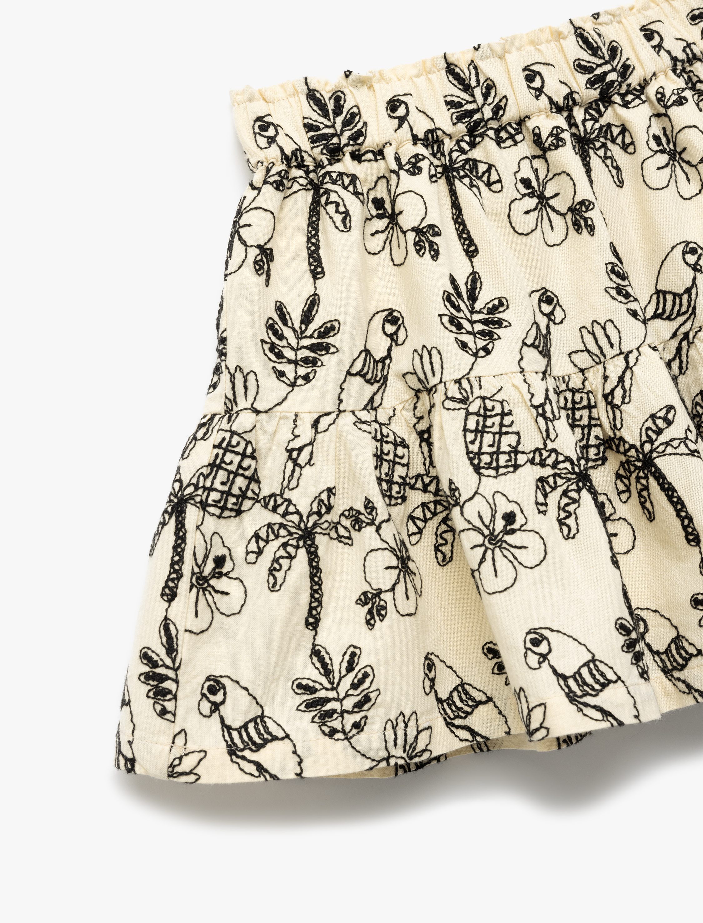  Kız Bebek Beli Lastikli Katlı Desenli Pamuklu Etek