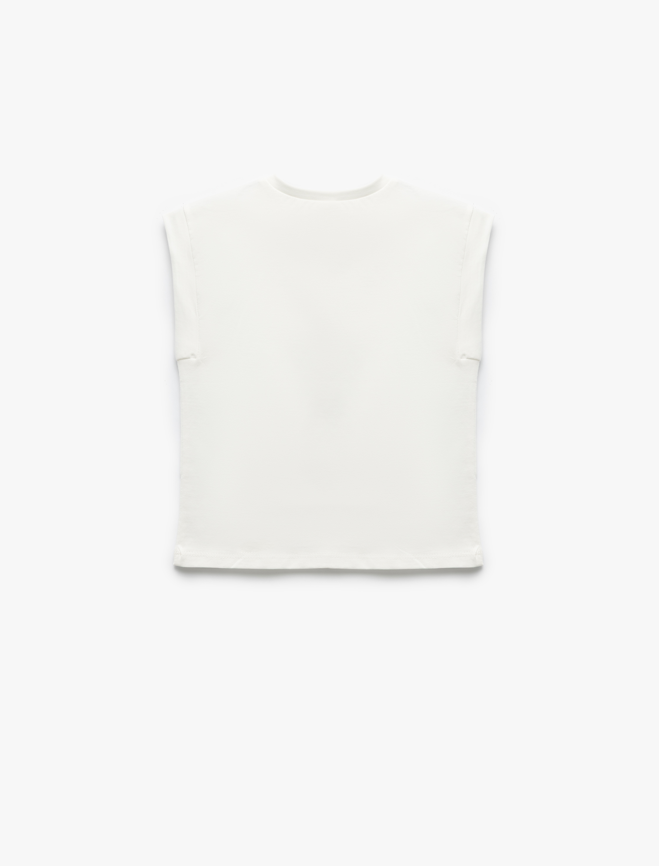  Kız Bebek Bisiklet Yaka Pamuklu Cep Detaylı Kolsuz Tişört