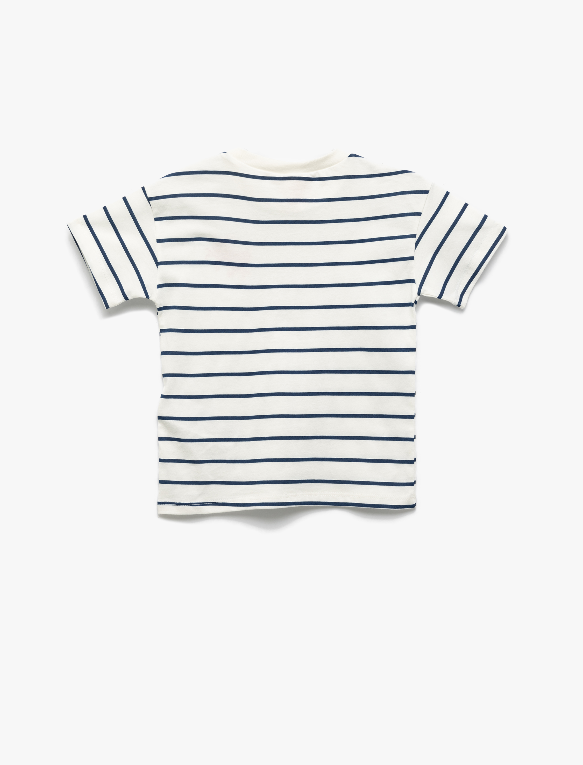  Erkek Bebek Yengeç Nakış Detaylı Kısa Kollu Bisiklet Yaka Pamuklu Tişört