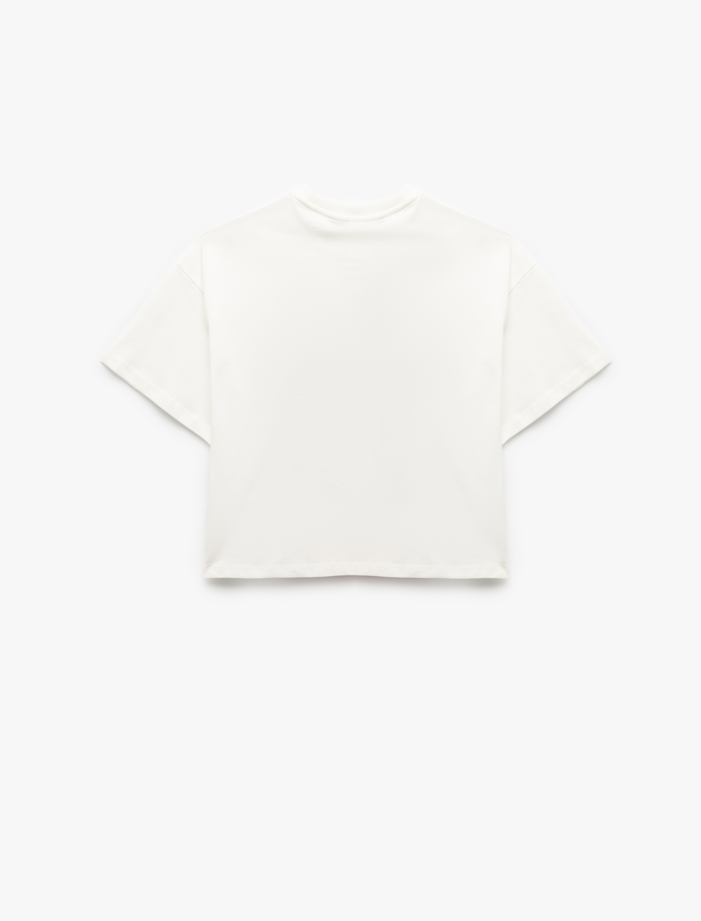  Kız Çocuk Lisanslı Minnie Mouse Baskılı Kısa Kollu Pamuklu Crop Tişört