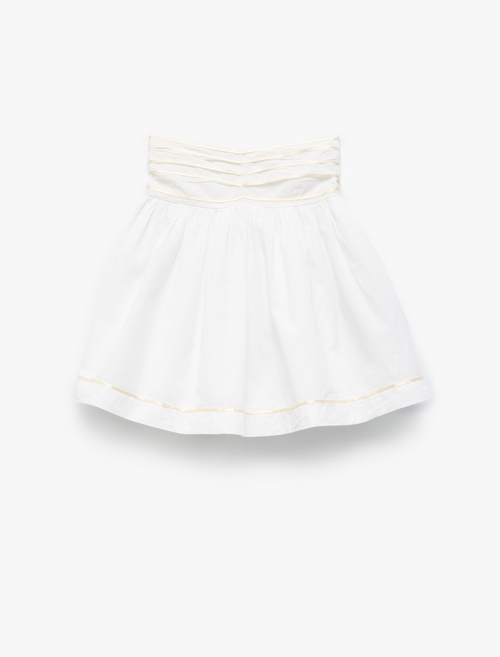 Kız Çocuk Pamuklu A Kesim Yüksek Bel Etek